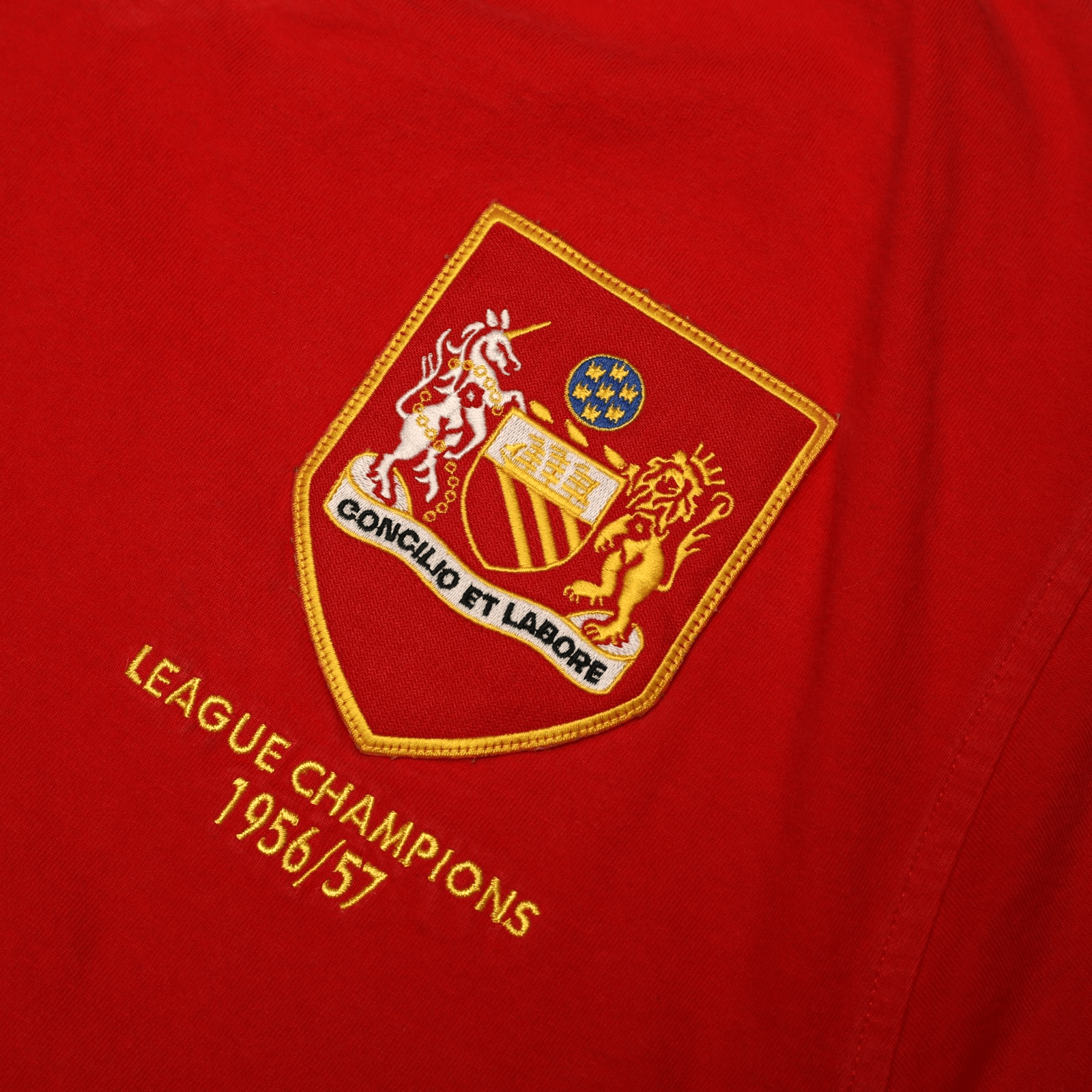 1956/57 Champions Manchester United Retro Umbro Home Football Shirt (L)