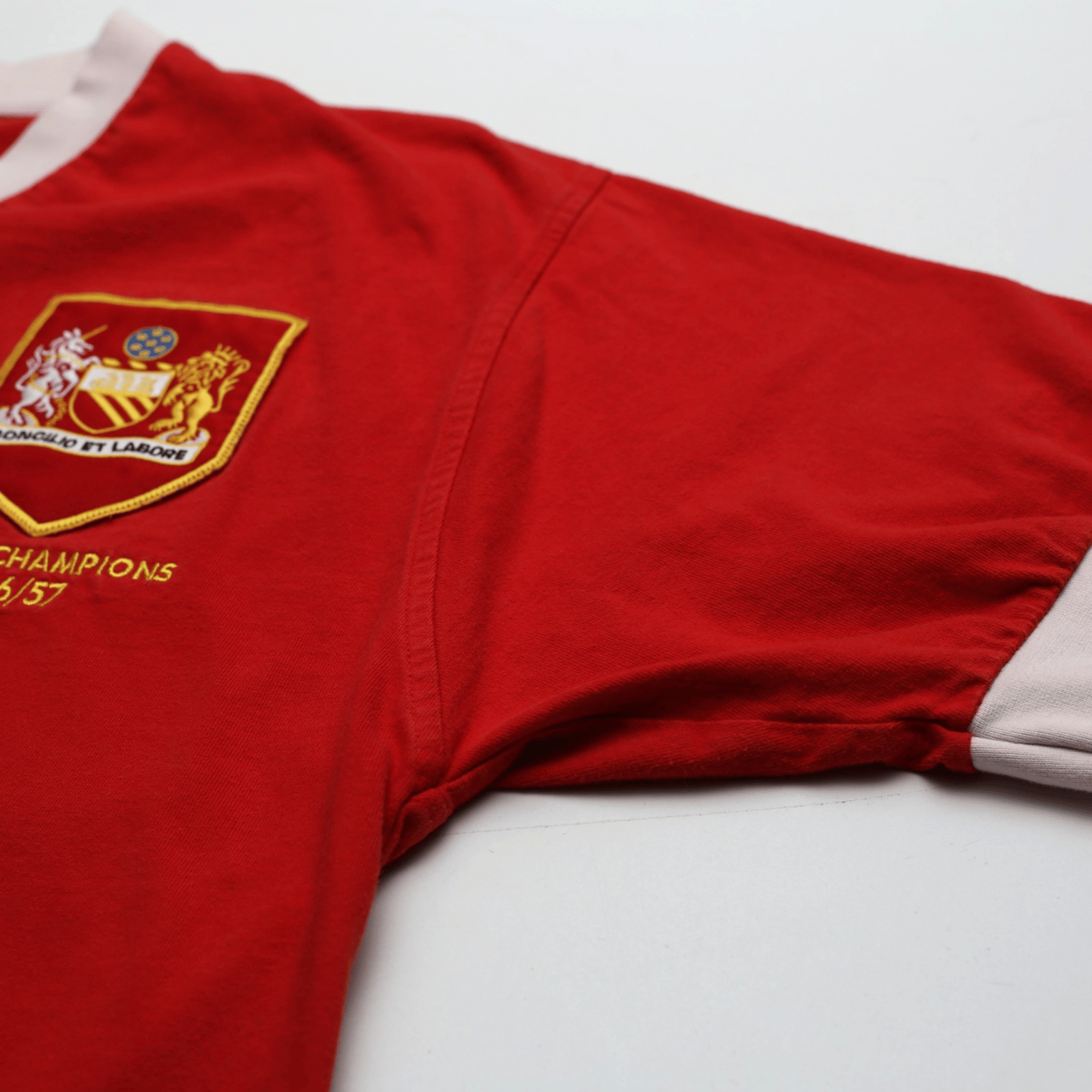 1956/57 Champions Manchester United Retro Umbro Home Football Shirt (L)