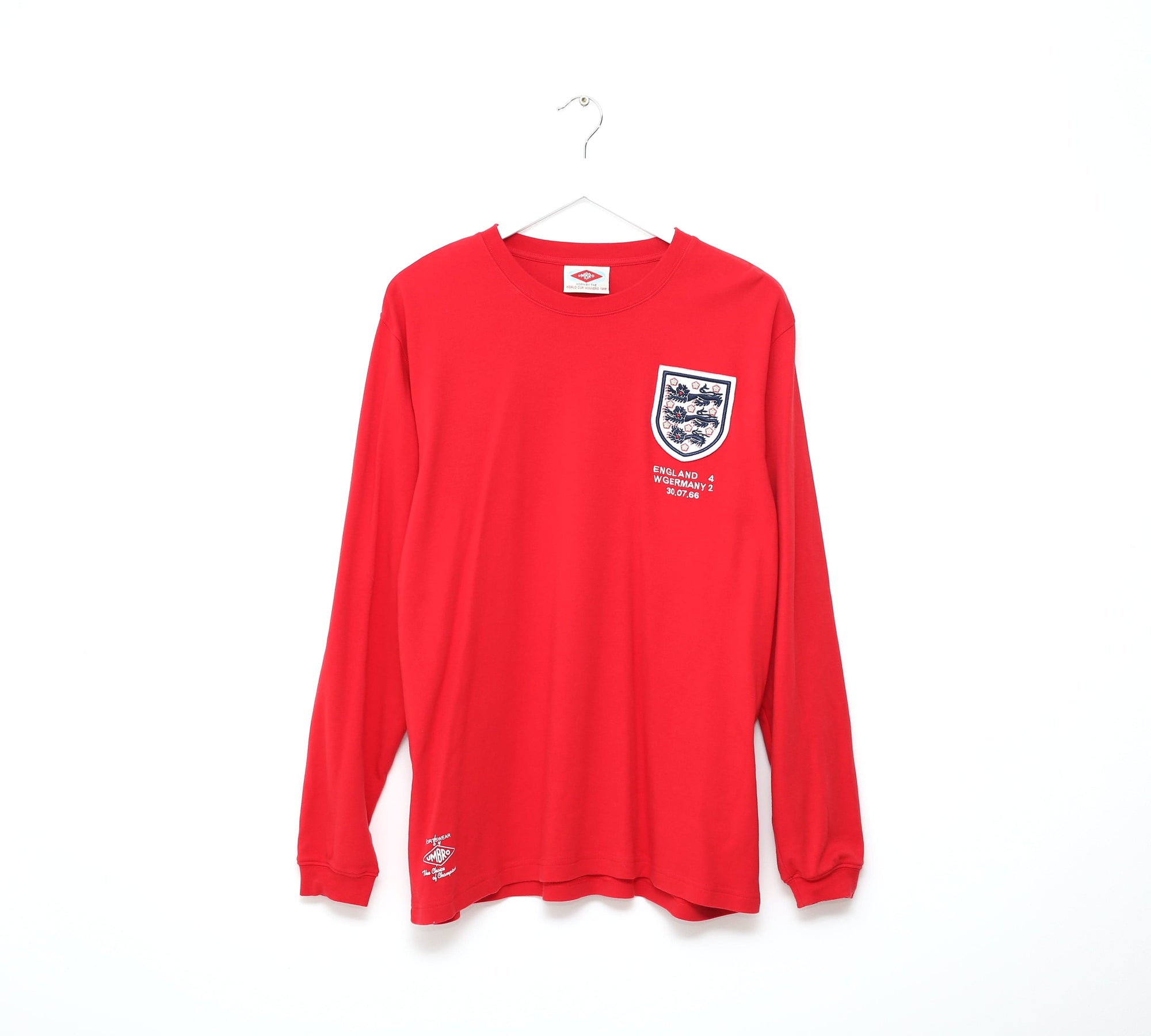 1966 Bobby MOORE #6 England Vintage Umbro Away LS Football Shirt (XL) West Ham