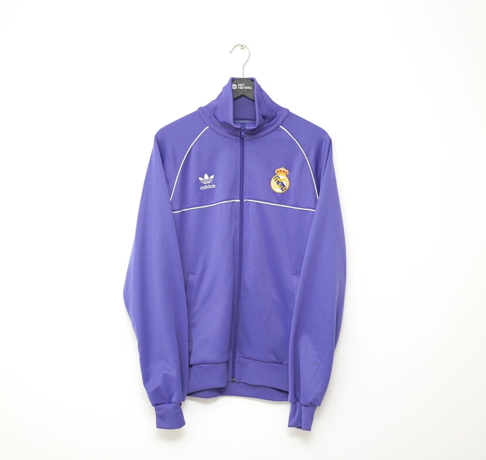 1980's Style REAL MADRID adidas Originals Football Jacket Track Top (L)