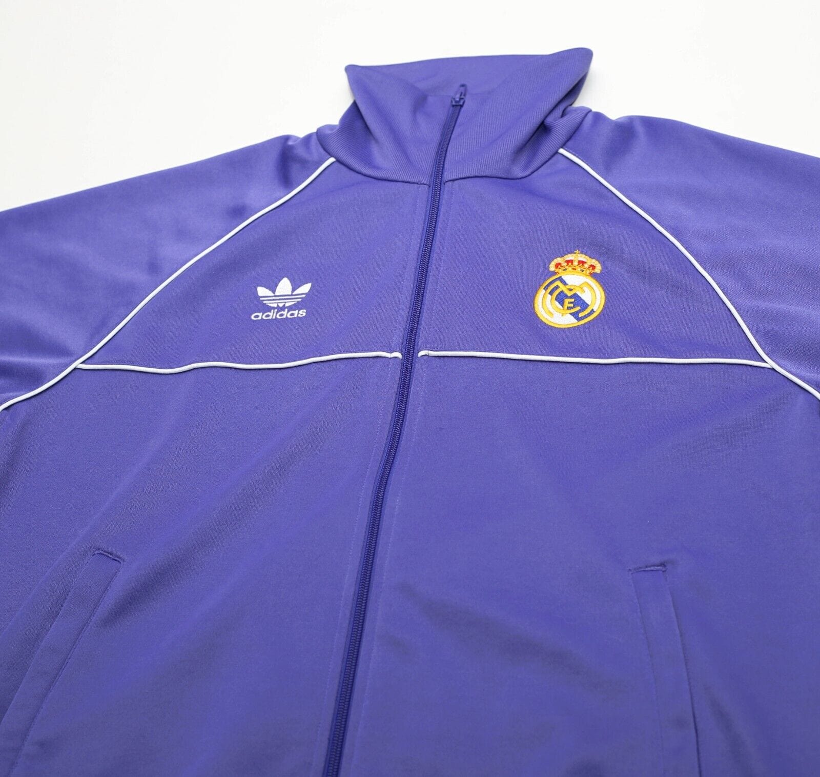 1980's Style REAL MADRID adidas Originals Football Jacket Track Top (L)
