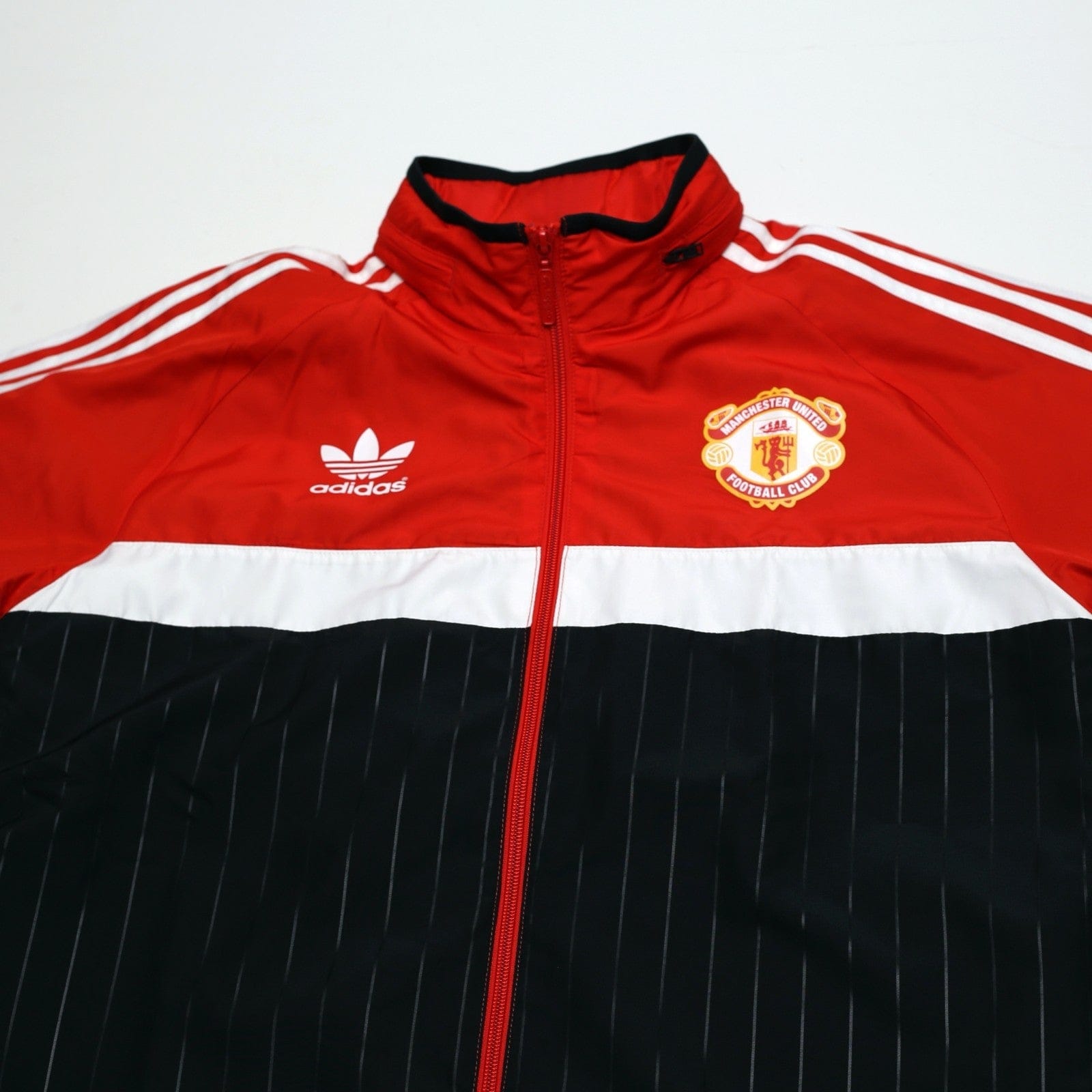 1980s Style Manchester United Vintage Retro adidas Originals Hooded Jacket (M)
