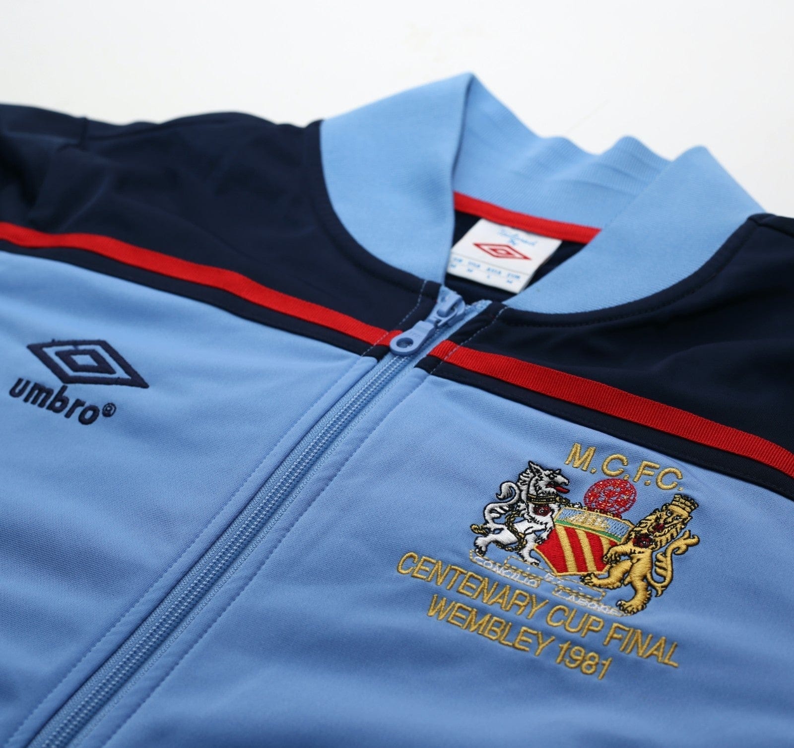 1981 MANCHESTER CITY Retro Umbro FA Cup Final Centenary Football Track Top (M)