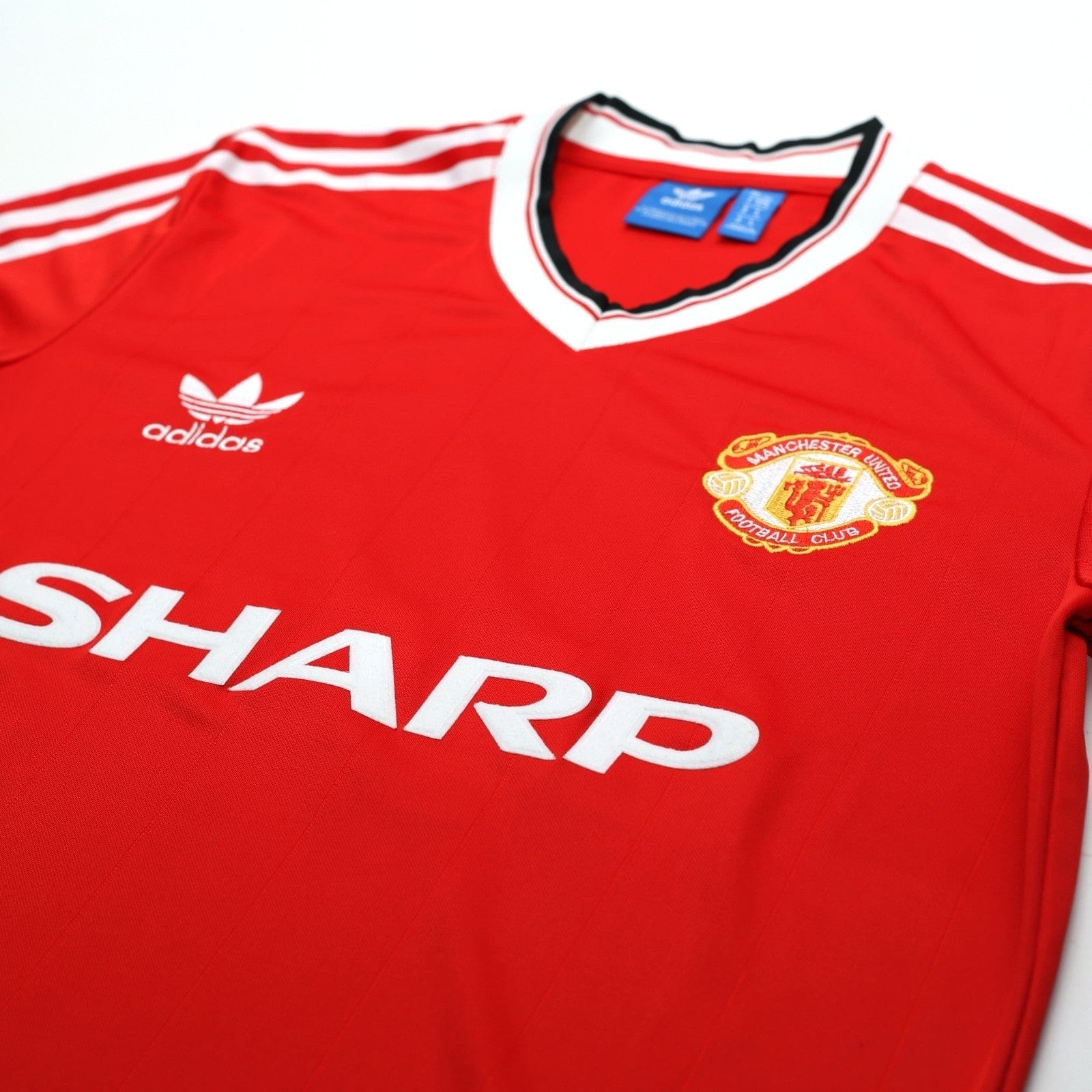 1983/84 Robson #7 Manchester United Home adidas Originals Football Shirt (M)