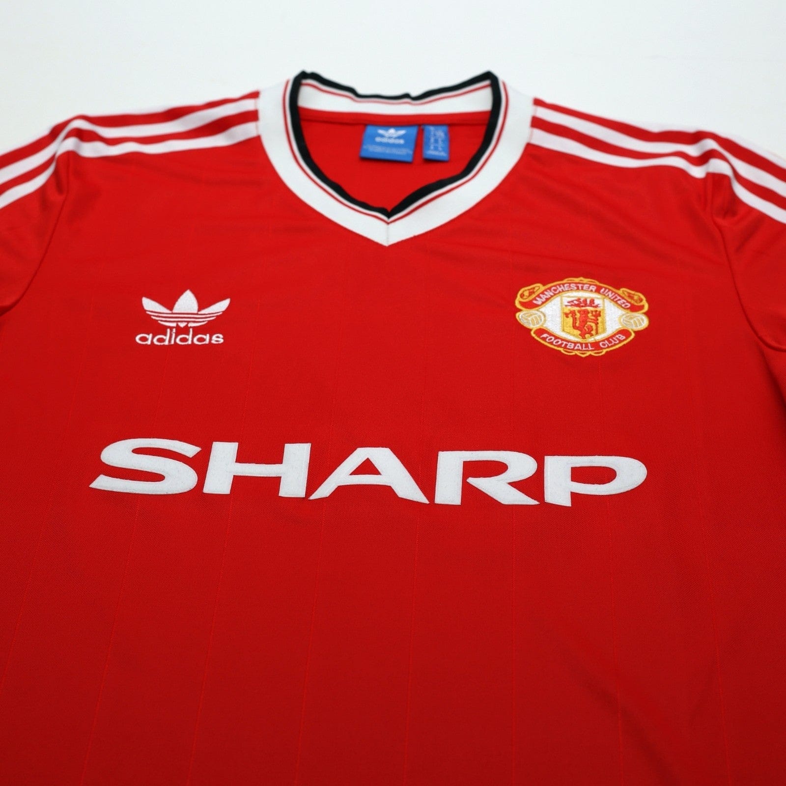 1983/84 Robson #7 Manchester United Home adidas Originals Football Shirt (M)