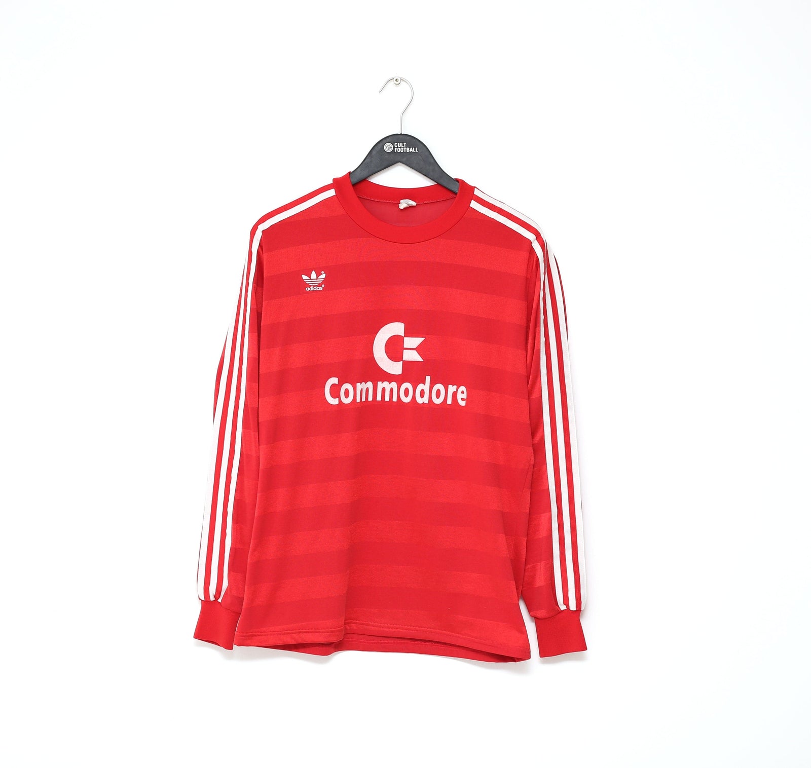 1984/89 BAYERN MUNICH Vintage adidas Home LS Football Shirt (M) COMMODORE
