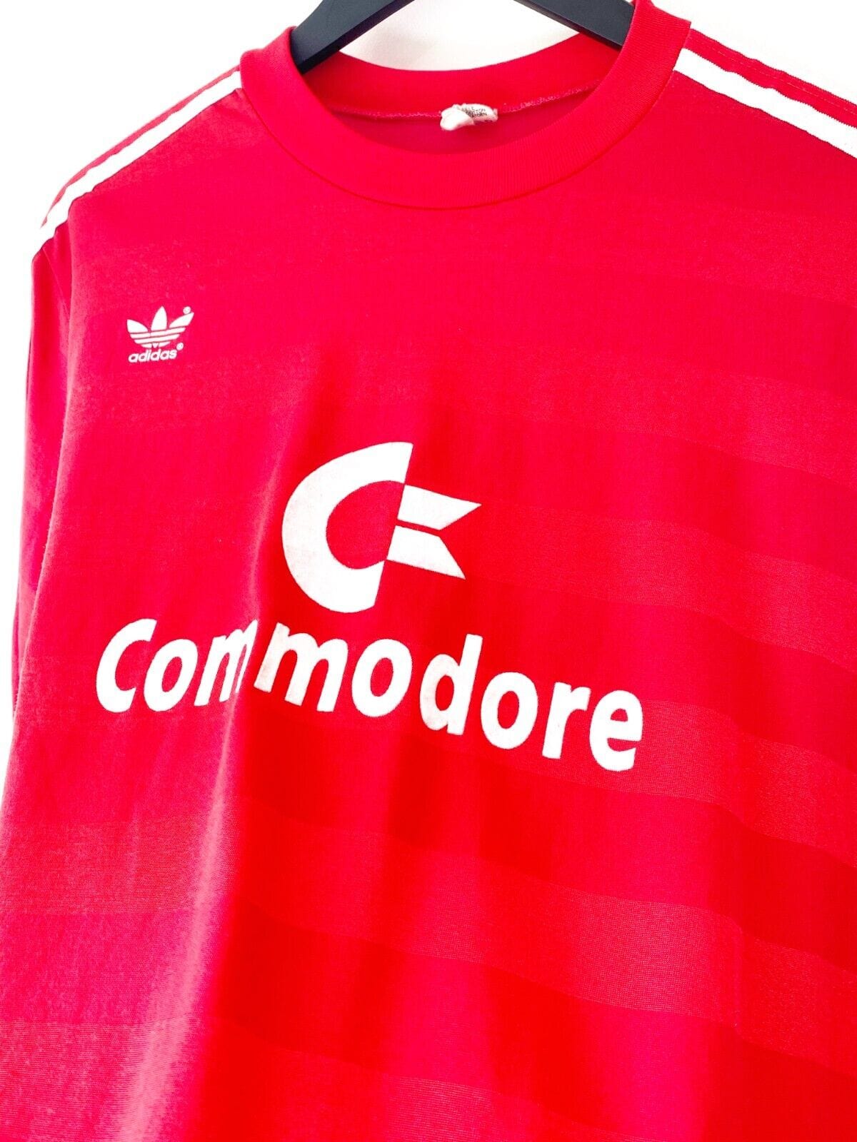 1984/89 BAYERN MUNICH Vintage adidas Home LS Football Shirt (M) COMMODORE