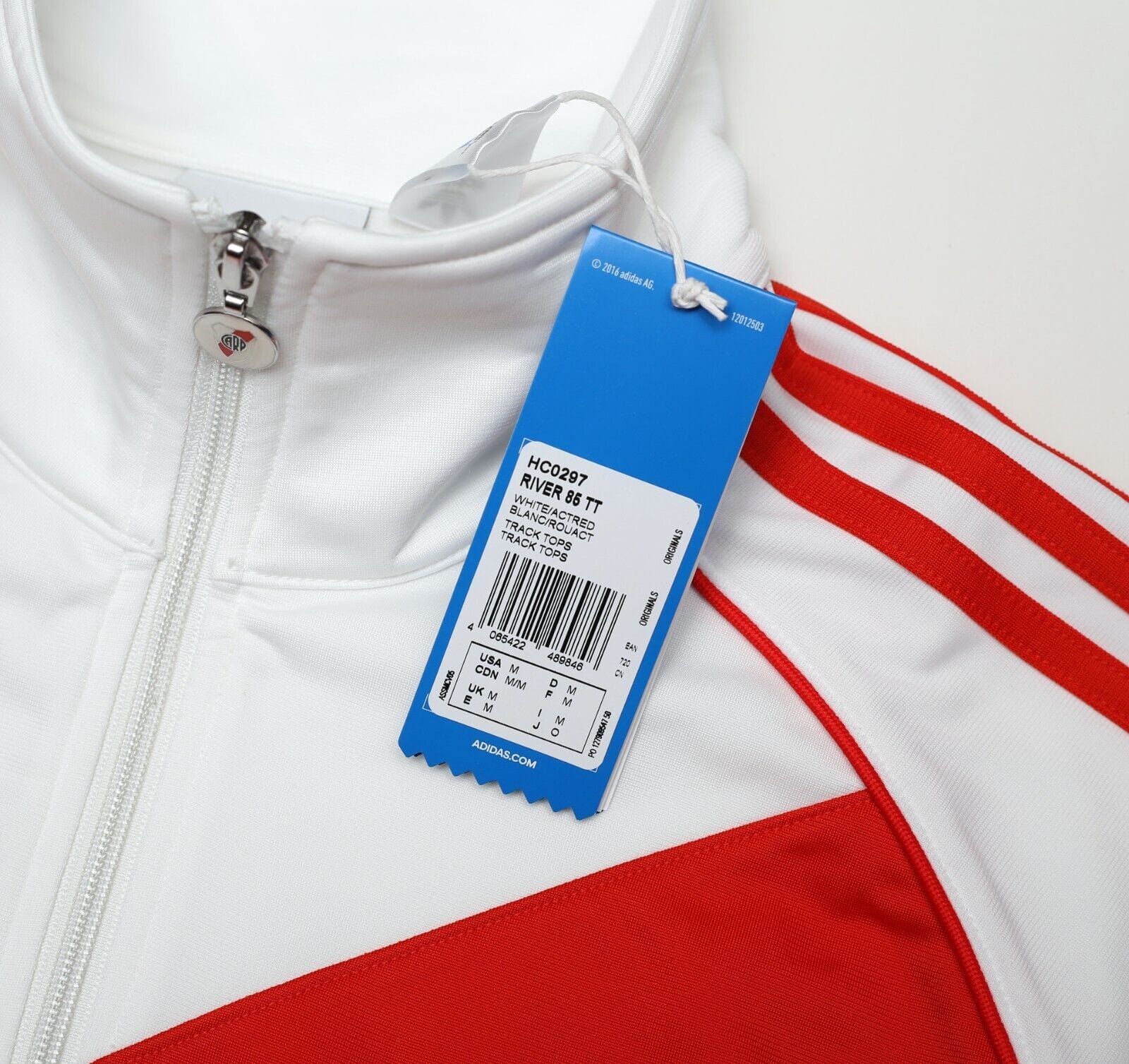 1985/86 RIVER PLATE Retro adidas Originals Football Track Top Jacket (M) BNWT