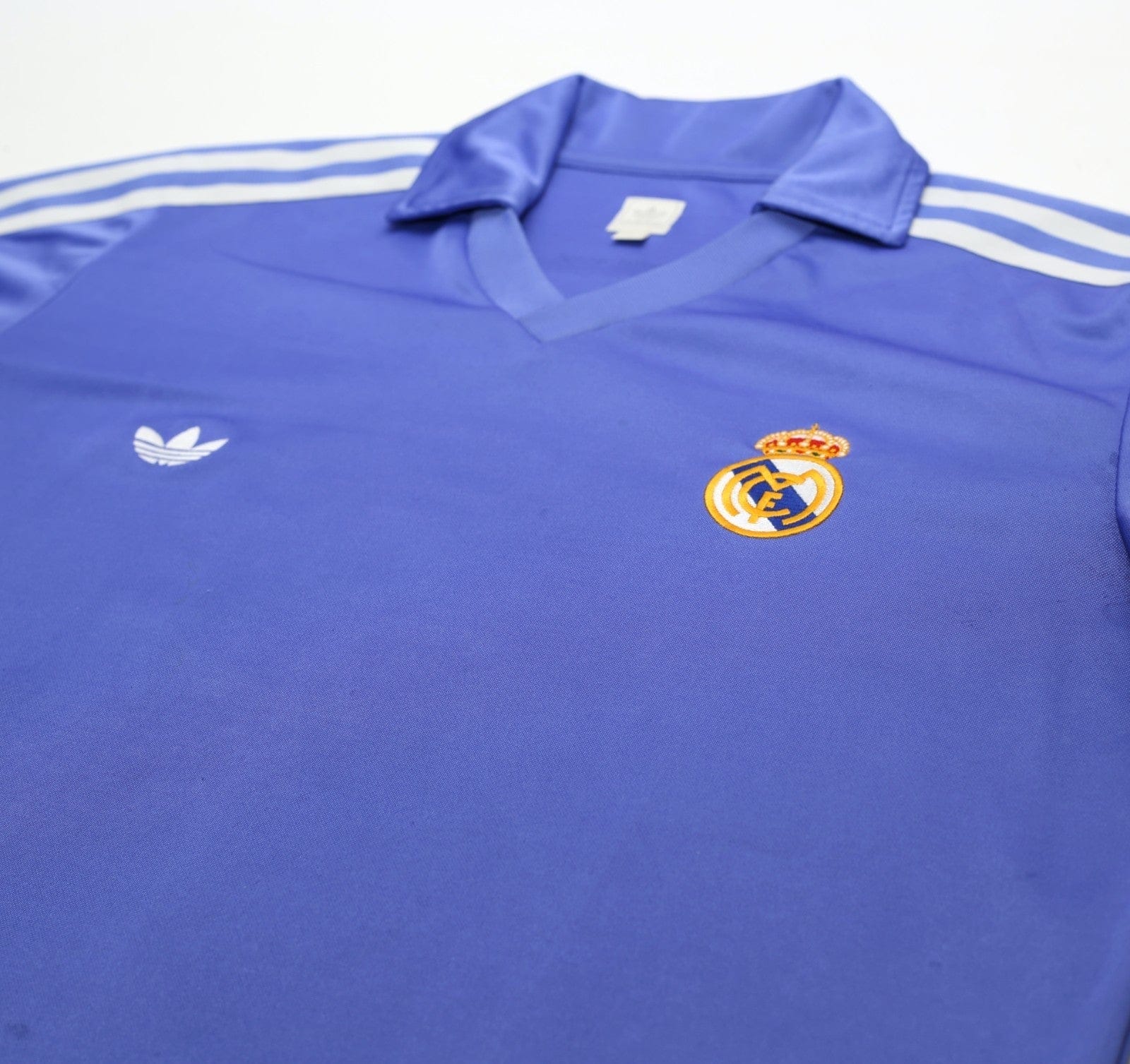 1985/86 SANCHEZ #9 Real Madrid Retro adidas Originals LS Away Football Shirt (L)