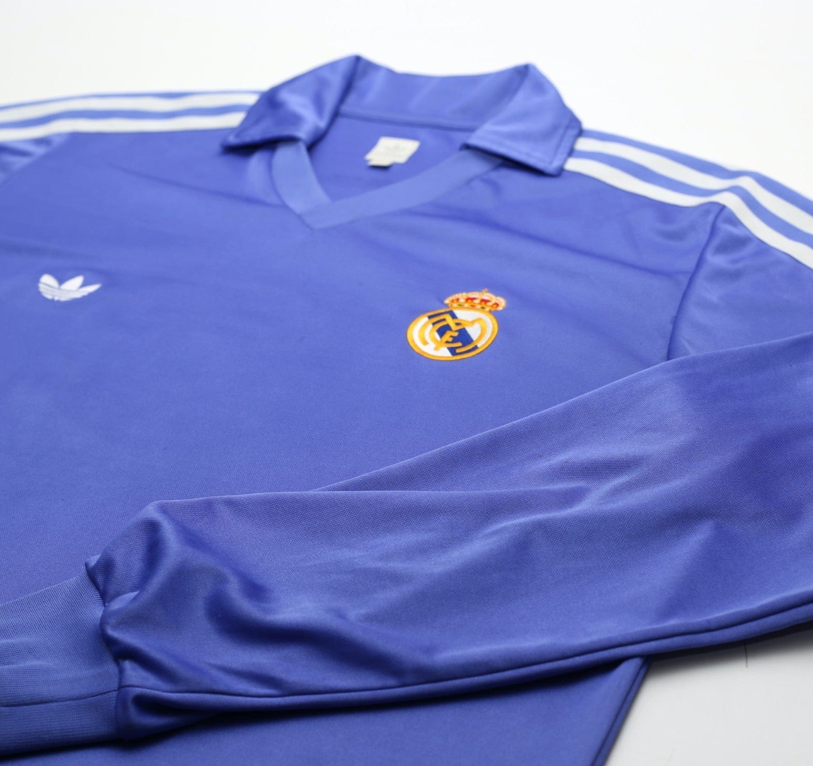 1985/86 SANCHEZ #9 Real Madrid Retro adidas Originals LS Away Football Shirt (L)