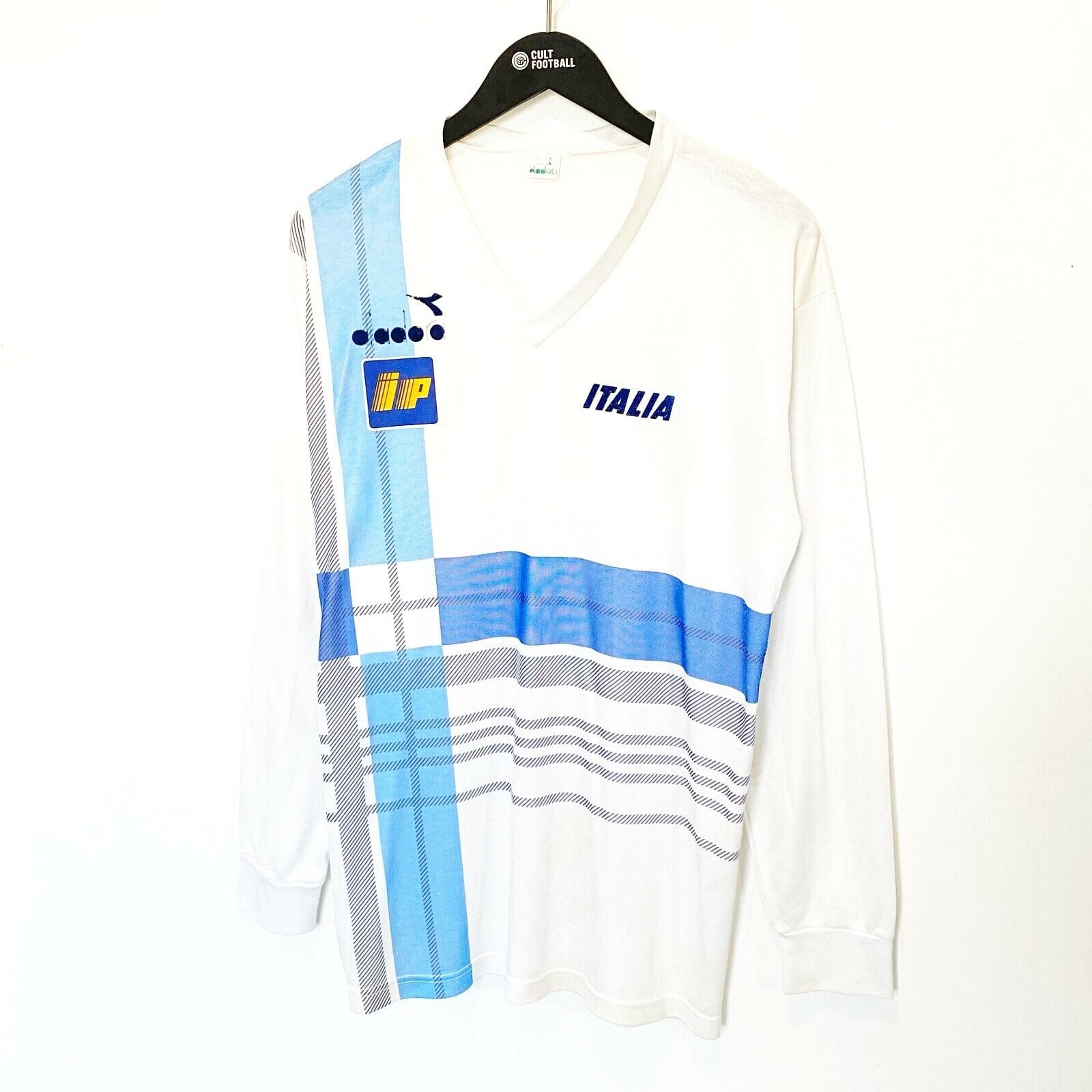 1986/88 ITALY Vintage Diadora Player Issue Football Training Shirt Jersey (L)