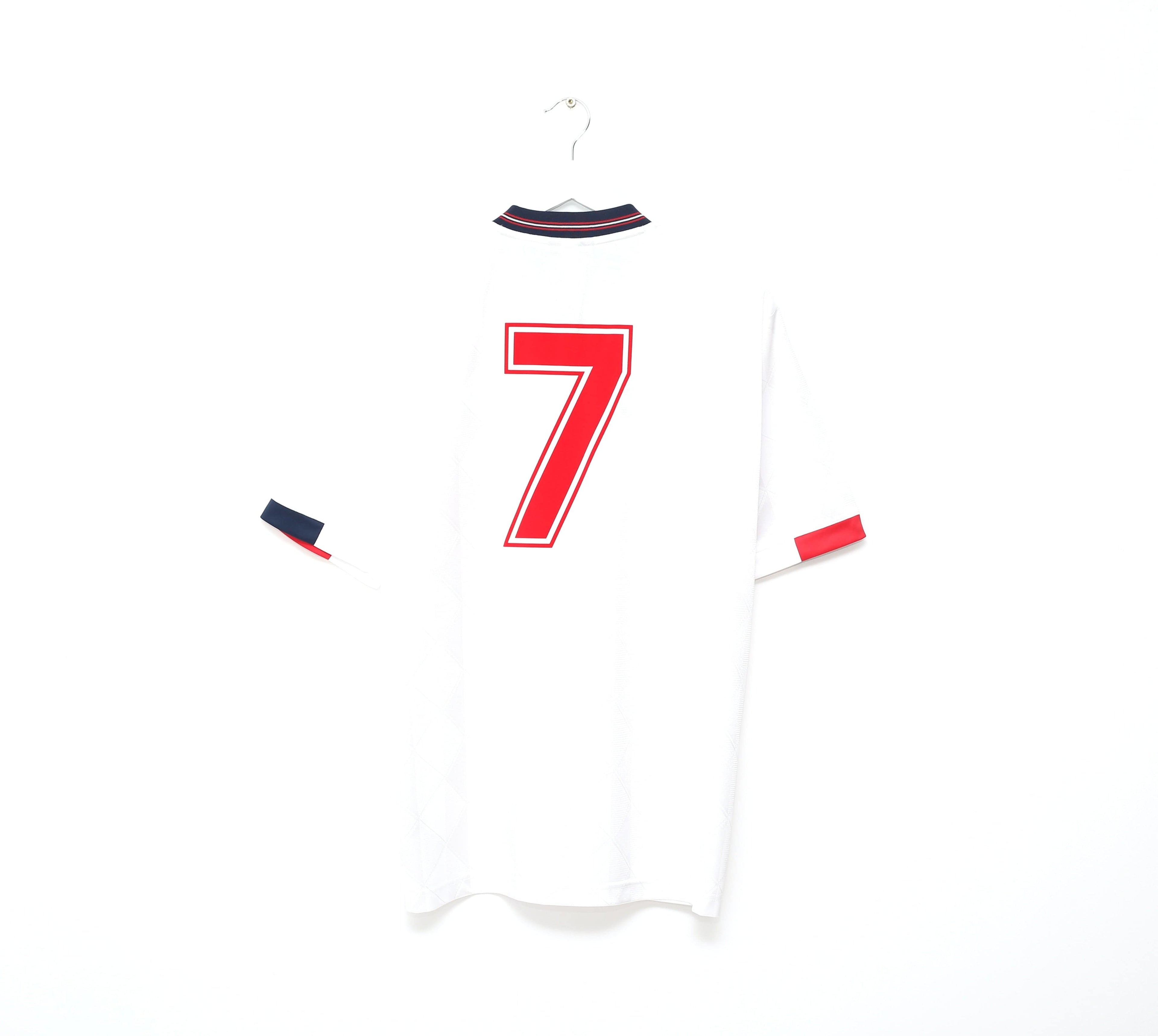 1987/90 ROBSON #7 England Retro Umbro Home Football Shirt (L) EURO 88