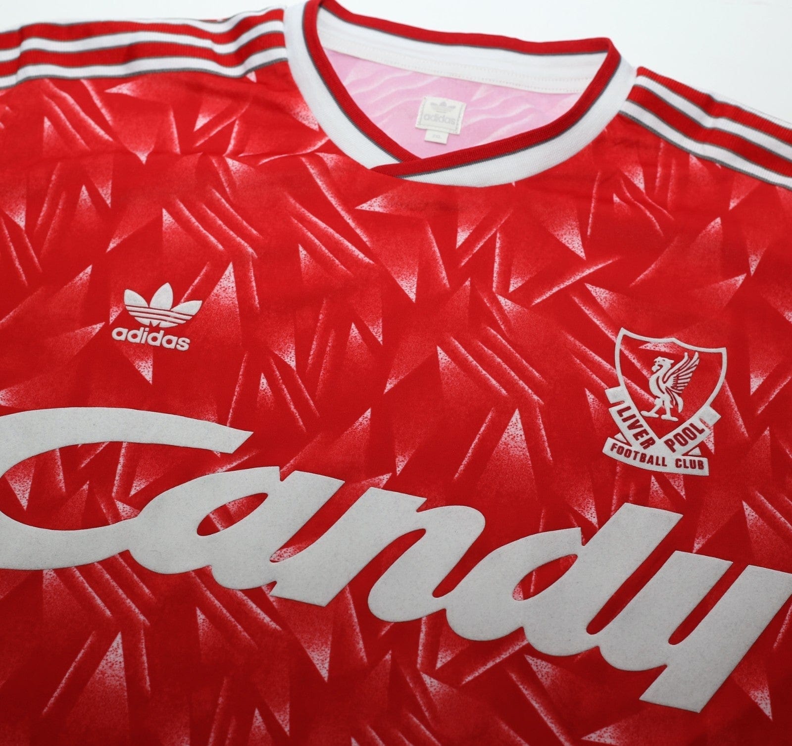 1989/91 LIVERPOOL Retro adidas Originals Candy Home Football Shirt (XXL)