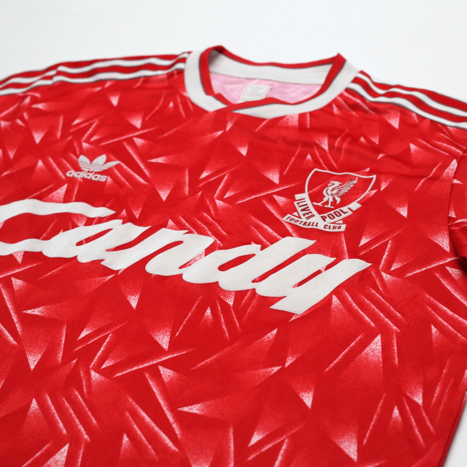1989/91 Liverpool Retro adidas Originals Home Football Shirt (L) CANDY
