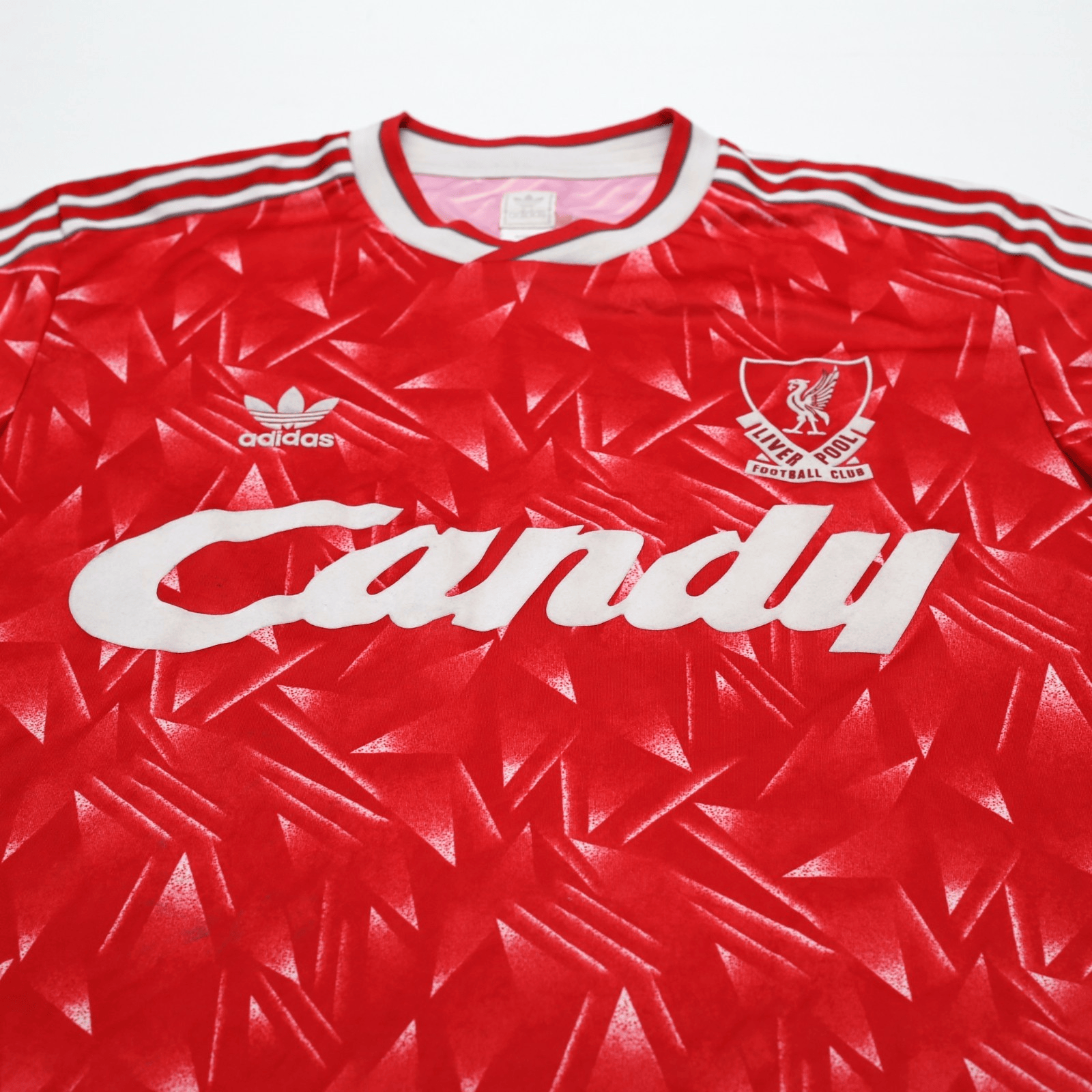 1989/91 Liverpool Retro adidas Originals Home Football Shirt (L) CANDY