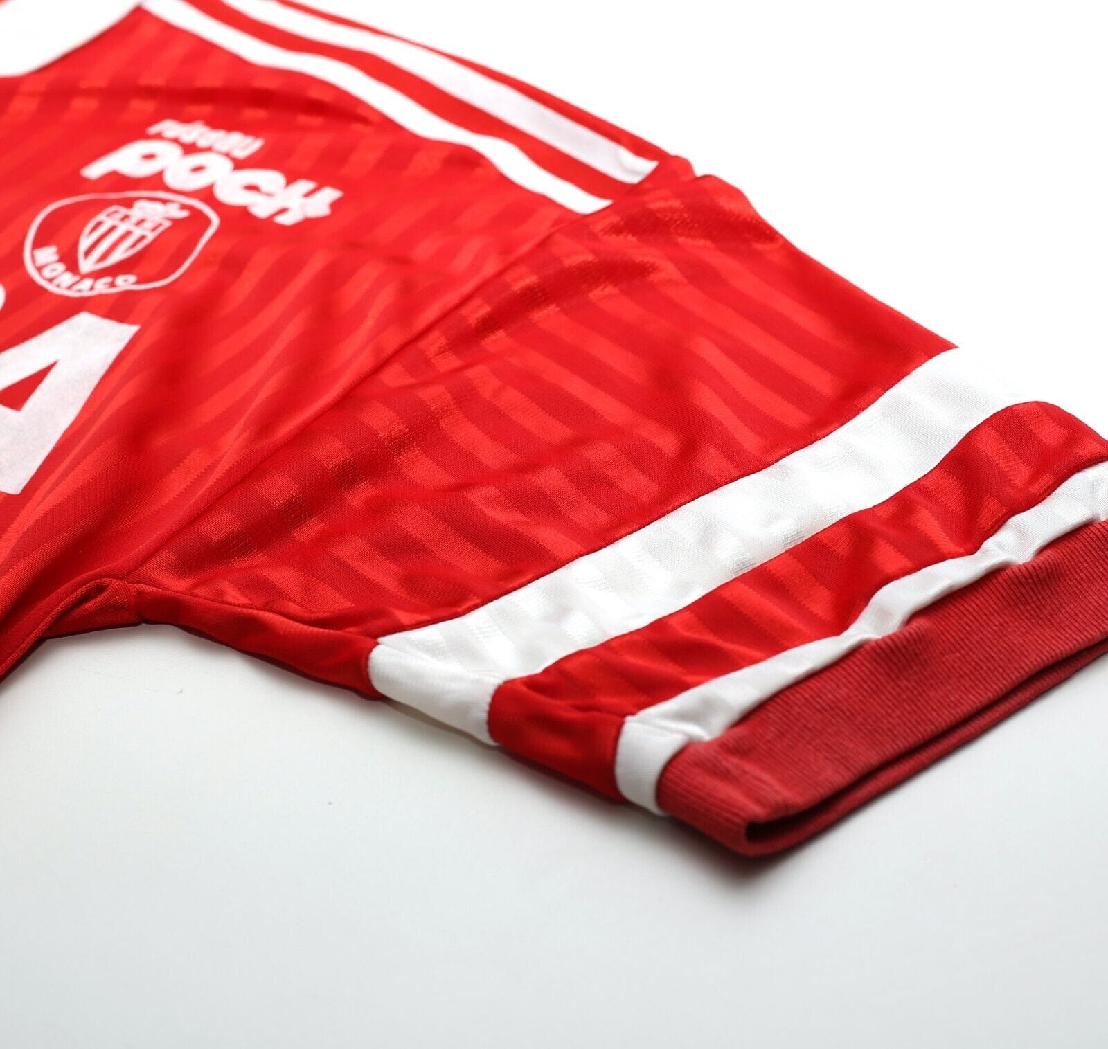 1990/91 AS MONACO Vintage adidas Home Football Shirt Jersey (M/L)