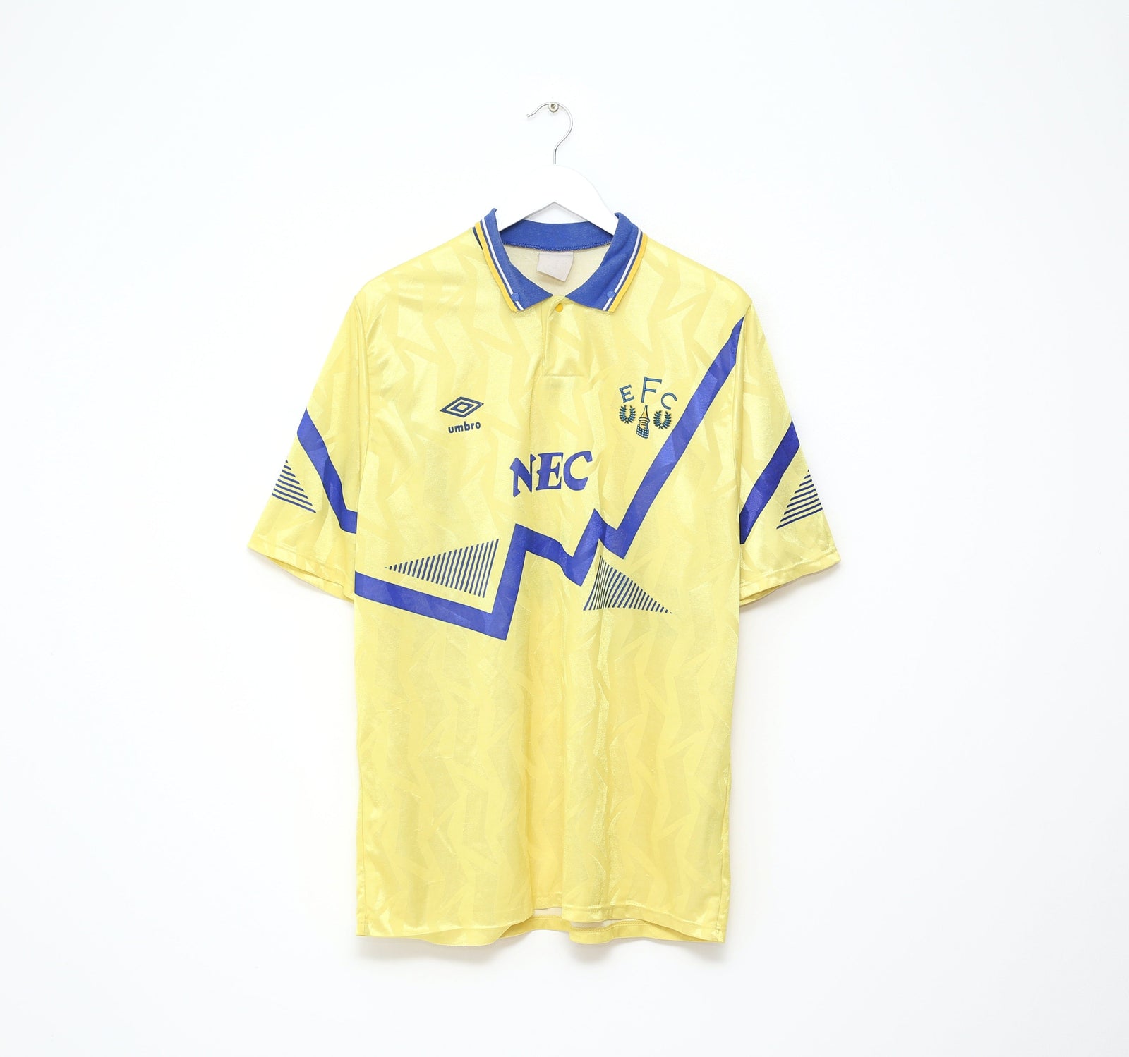 1990/92 EVERTON Vintage Umbro Away Football Shirt Jersey (L)