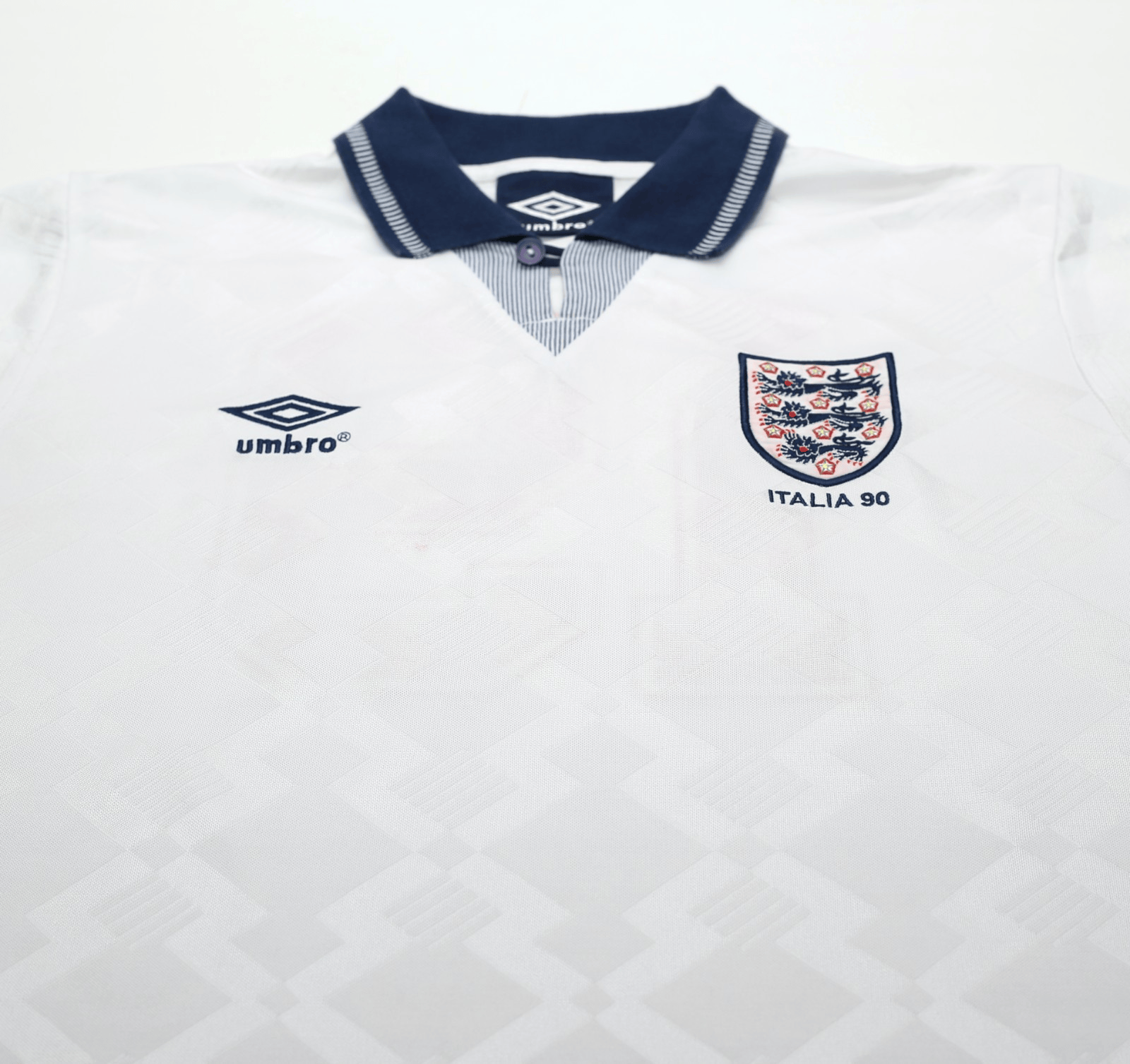 1990/92 GASCOIGNE #19 England Retro Umbro Home Football Shirt (M) Italia 90