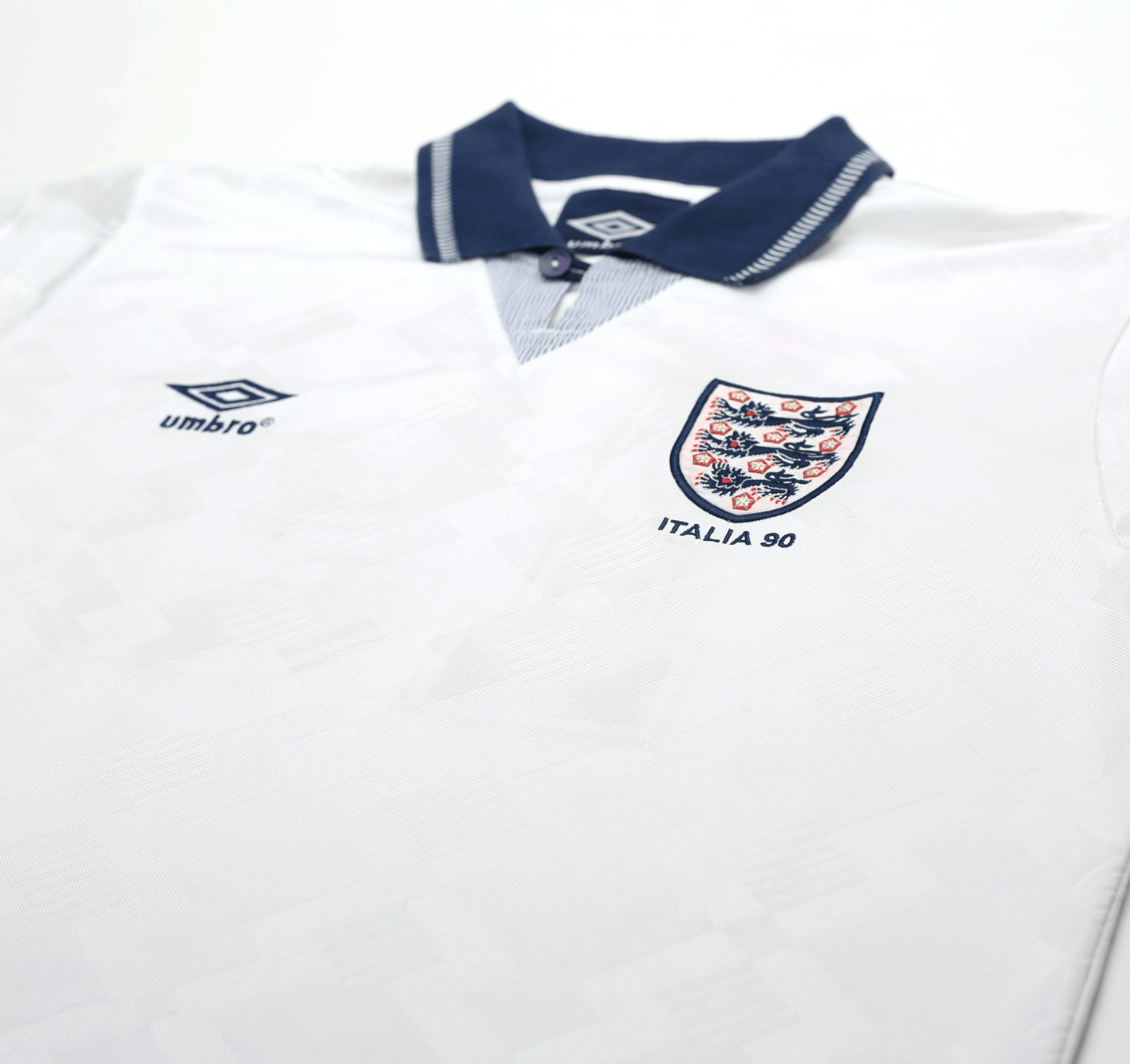 1990/92 GASCOIGNE #19 England Retro Umbro Home Football Shirt (M) Italia 90