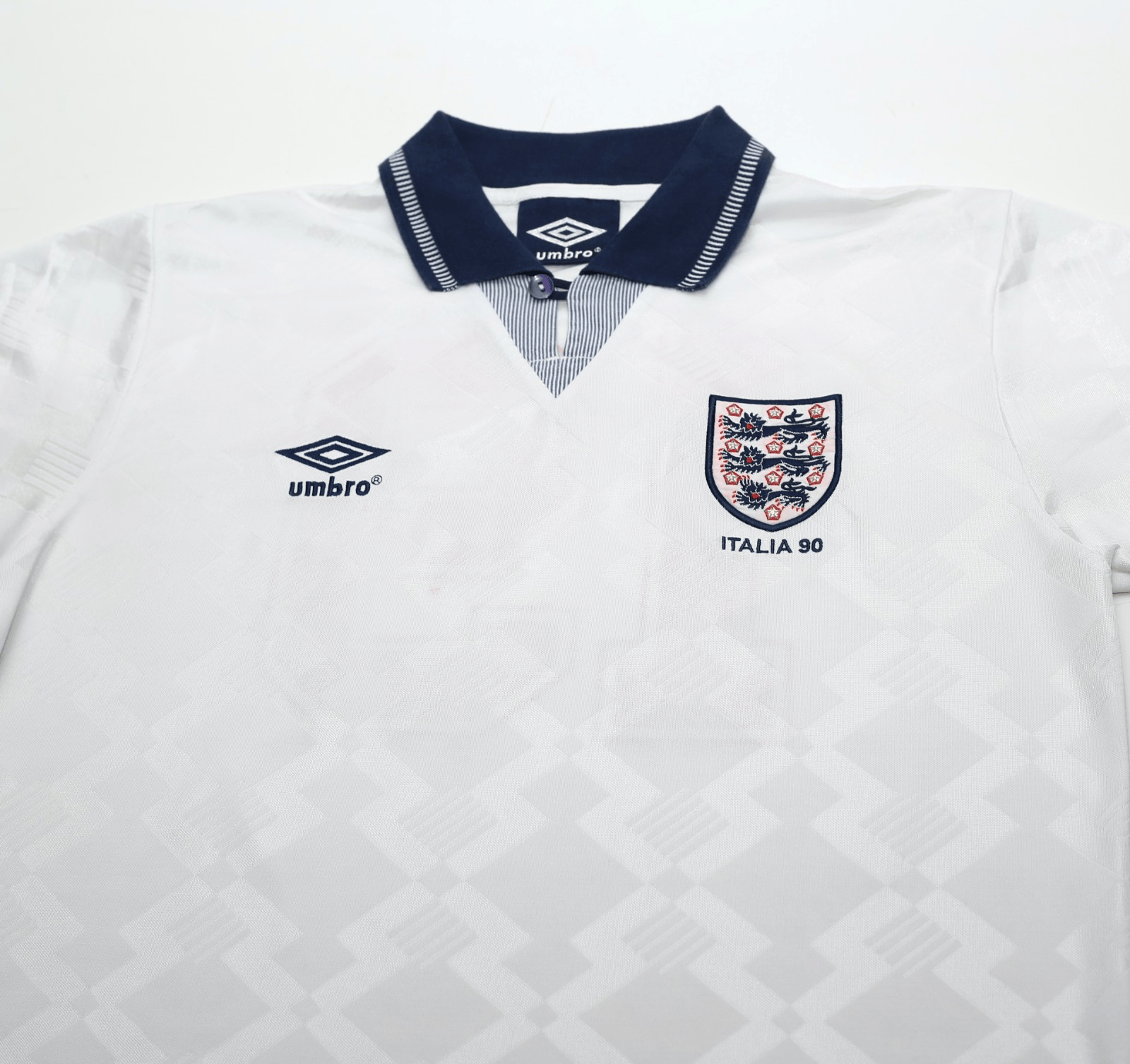 1990/92 GASCOIGNE #19 England Retro Umbro Home Football Shirt (M) Italia 90