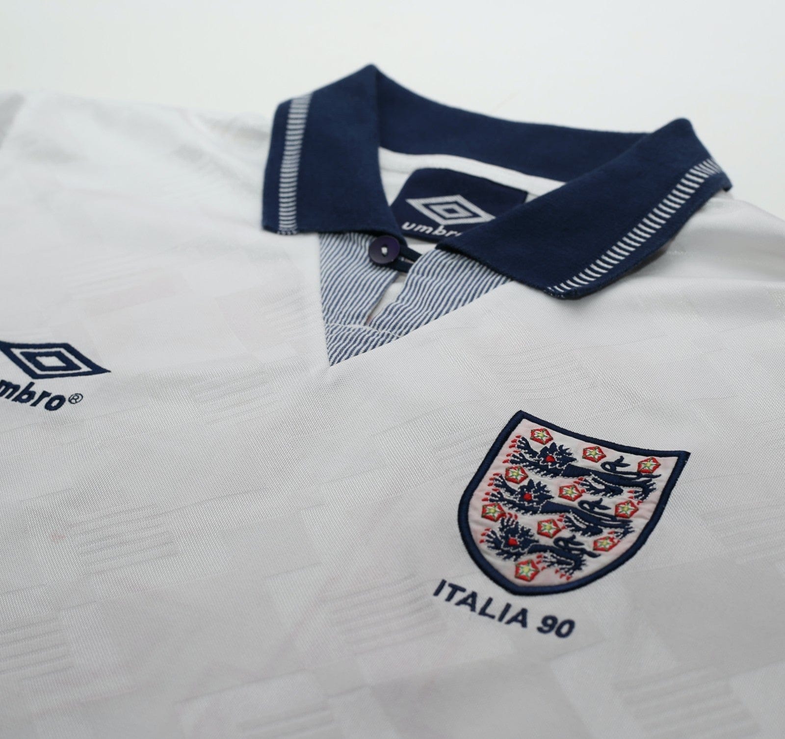 1990/92 GASCOIGNE #19 England Retro Umbro Home Football Shirt (M) Italia 90