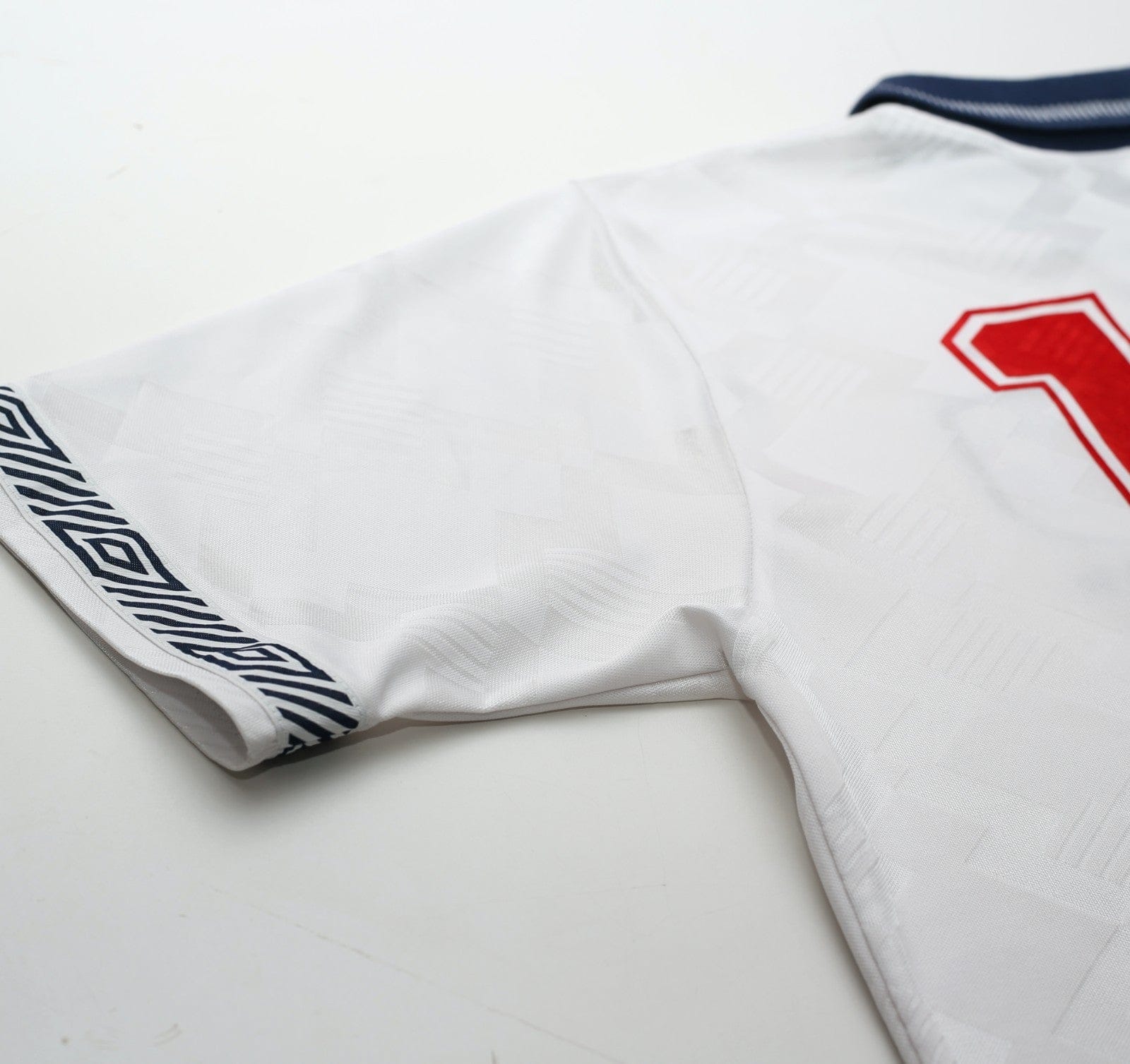 1990/92 GASCOIGNE #19 England Retro Umbro Home Football Shirt (M) Italia 90