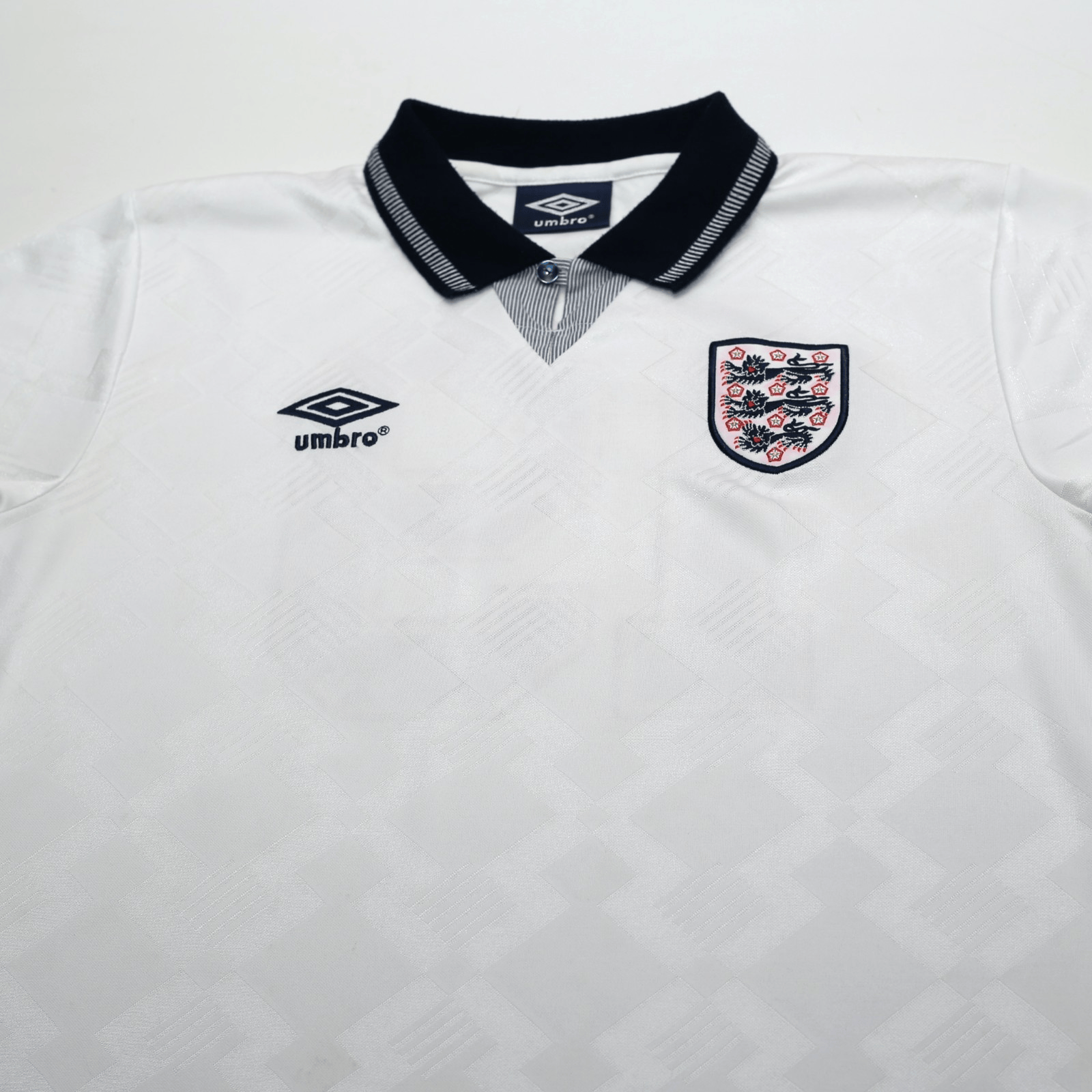 1990/92 Gascoigne #19 England Retro Umbro Home Football Shirt (M) Italia 90
