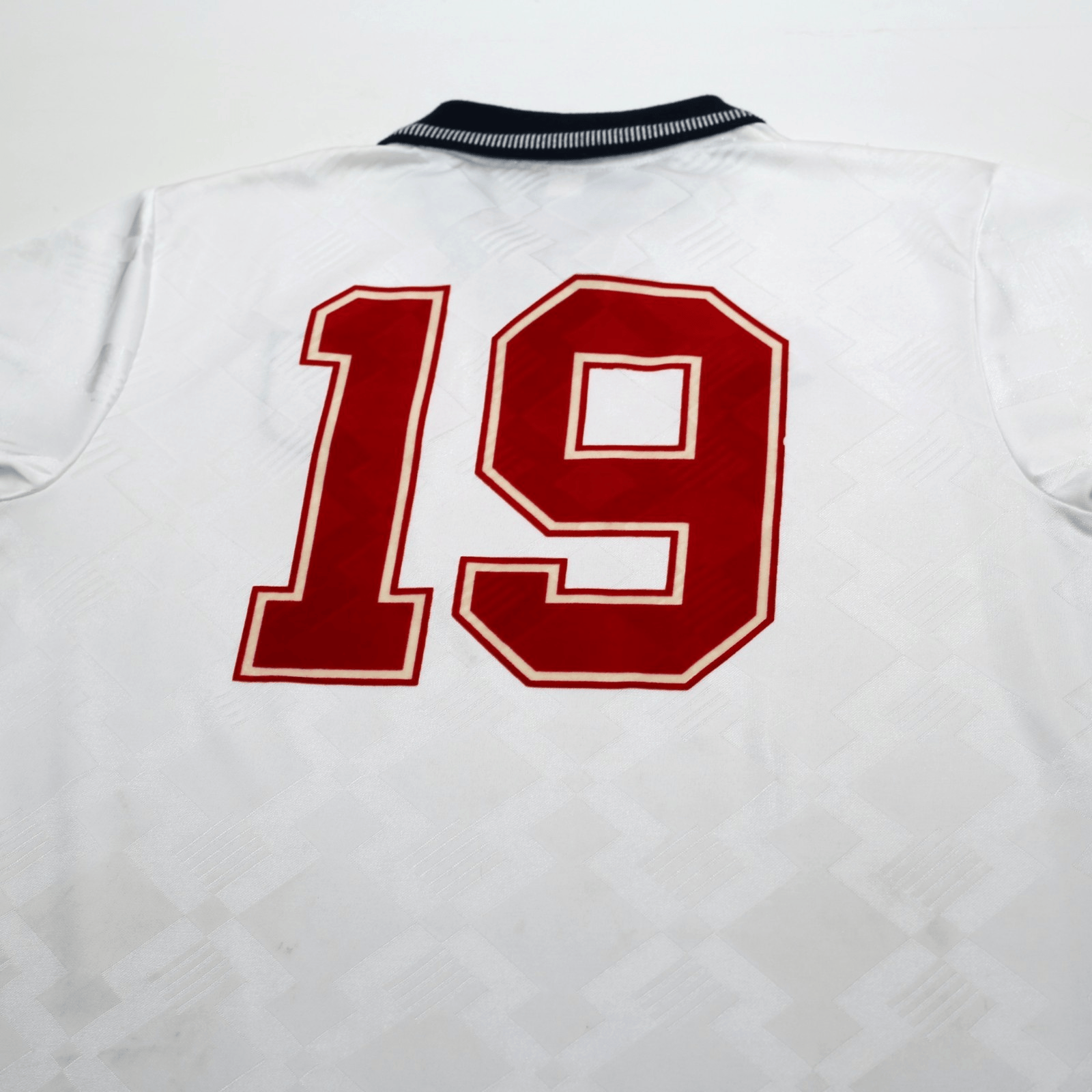 1990/92 Gascoigne #19 England Retro Umbro Home Football Shirt (M) Italia 90