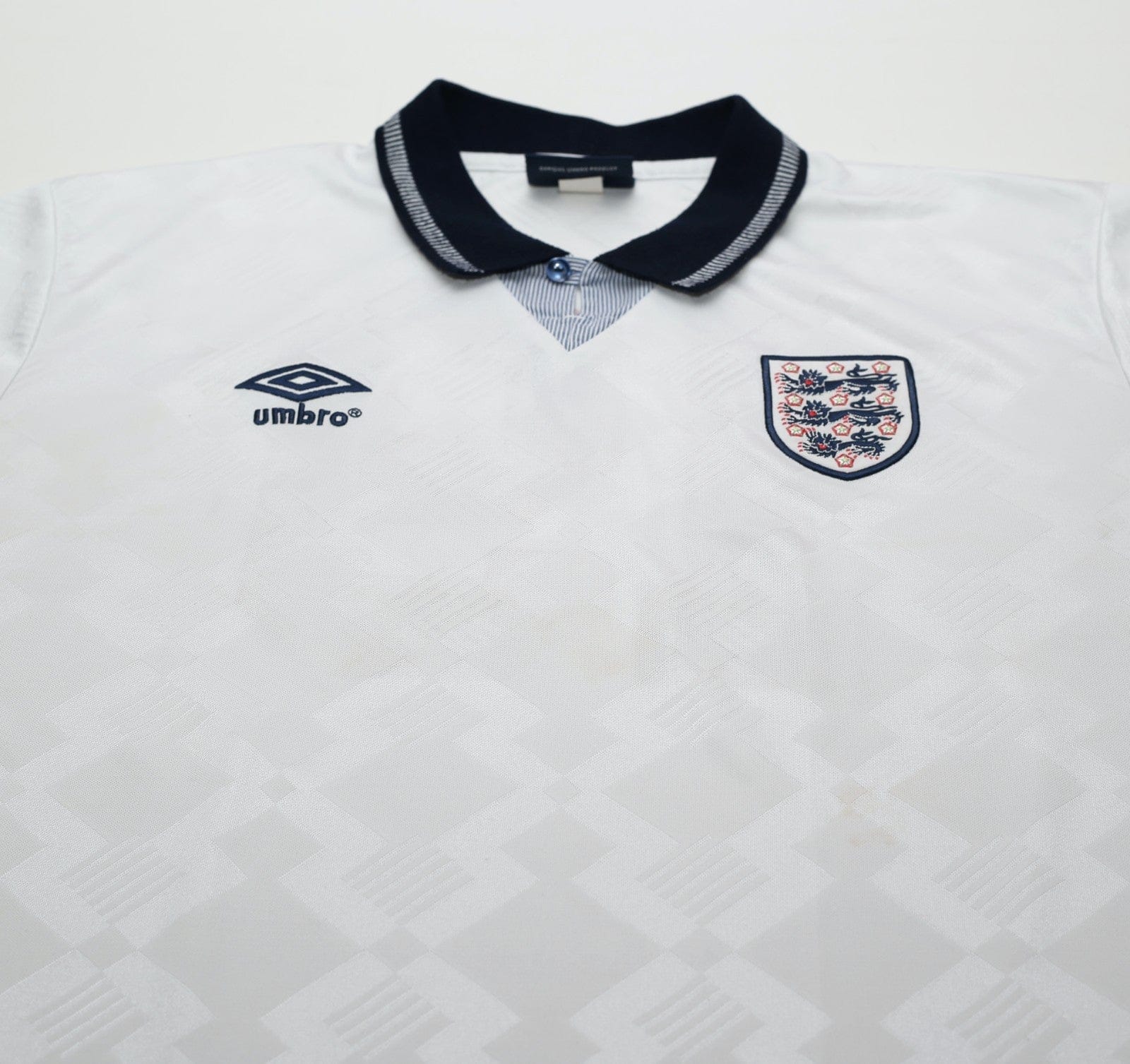 1990/92 GASCOIGNE #19 England Retro Umbro Home Football Shirt (XL) Italia 90