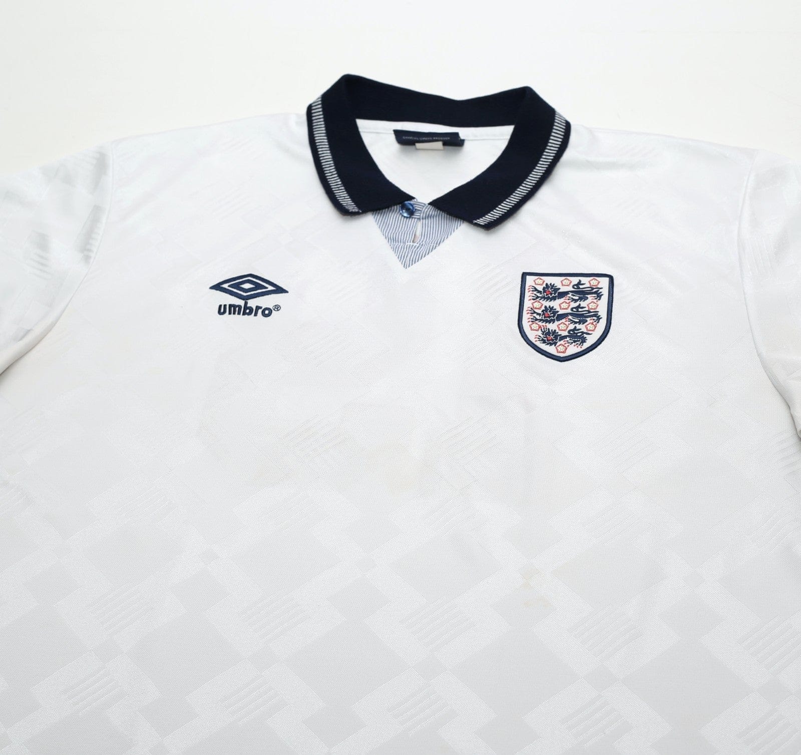 1990/92 GASCOIGNE #19 England Retro Umbro Home Football Shirt (XL) Italia 90