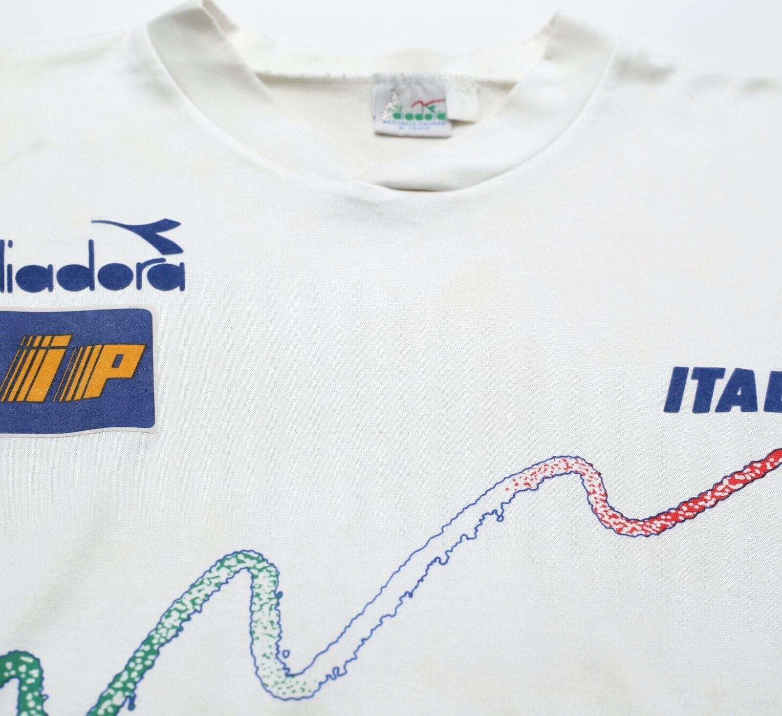 1990/92 ITALY Vintage Diadora Long Sleeve Player Issue Training Shirt (L)