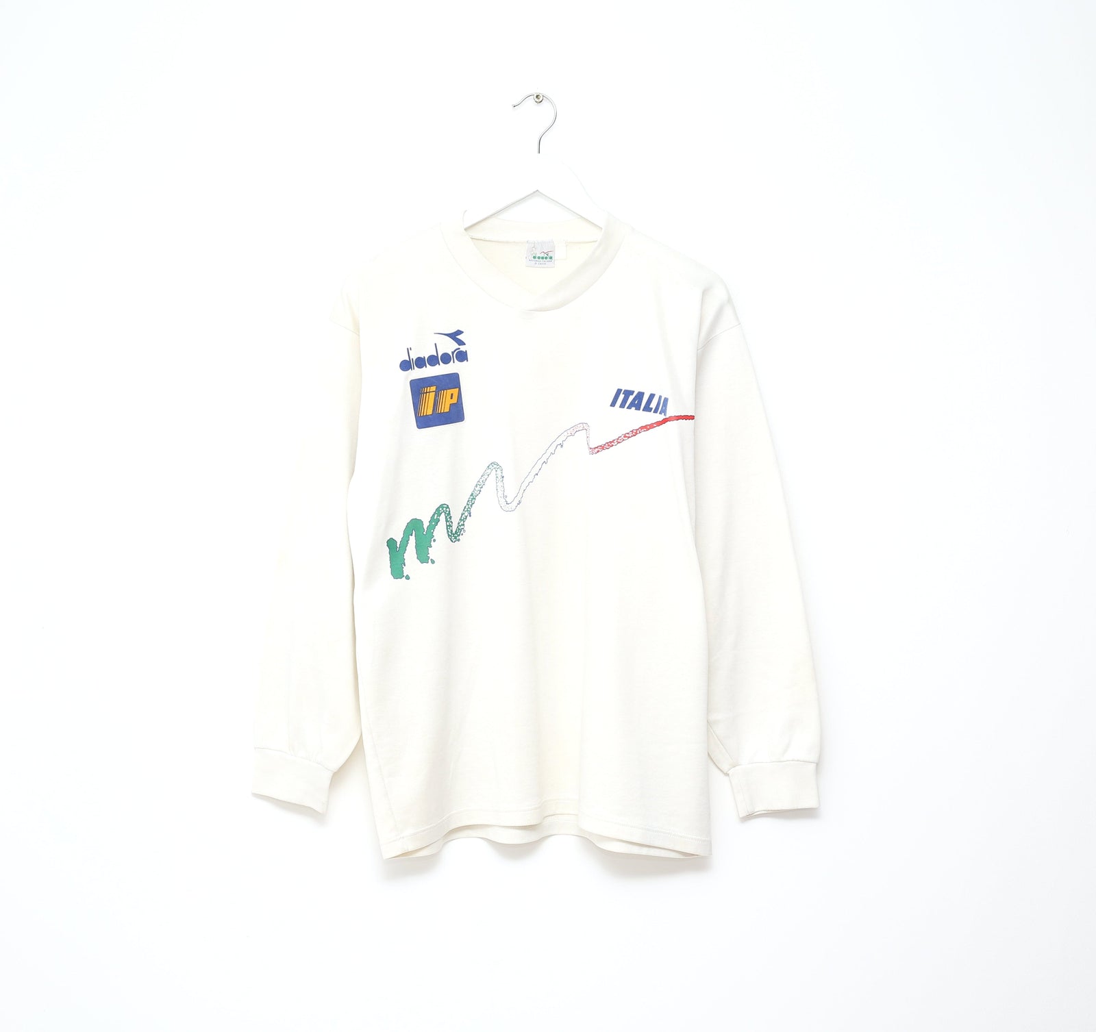 1990/92 ITALY Vintage Diadora Long Sleeve Player Issue Training Shirt (L)
