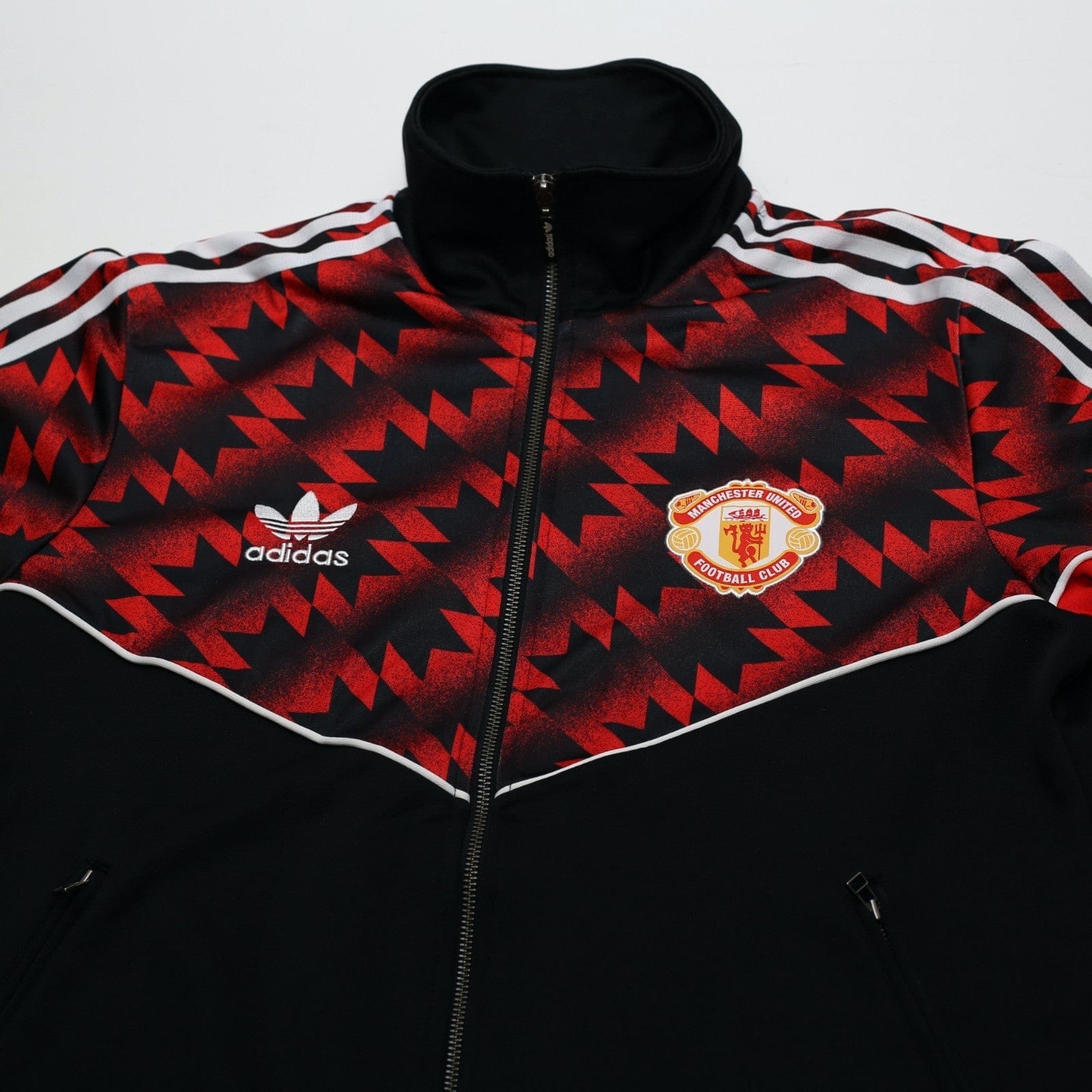 1990/92 Manchester United Retro adidas Originals Football Track Top (M)