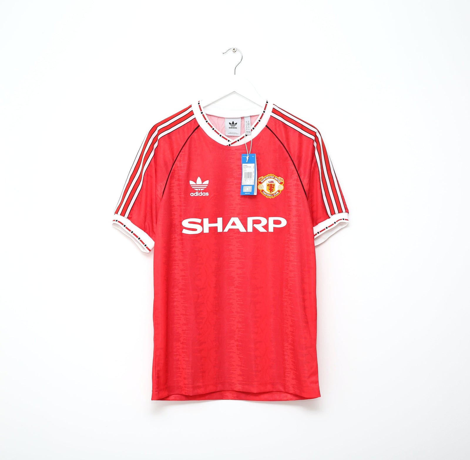 1990/92 MANCHESTER UNITED Retro adidas Originals Home Football Shirt (M) BNWT