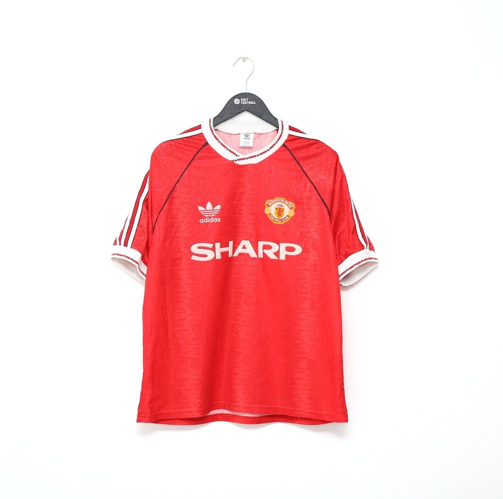 1990/92 MANCHESTER UNITED Vintage adidas Home Football Shirt (L) 44/46