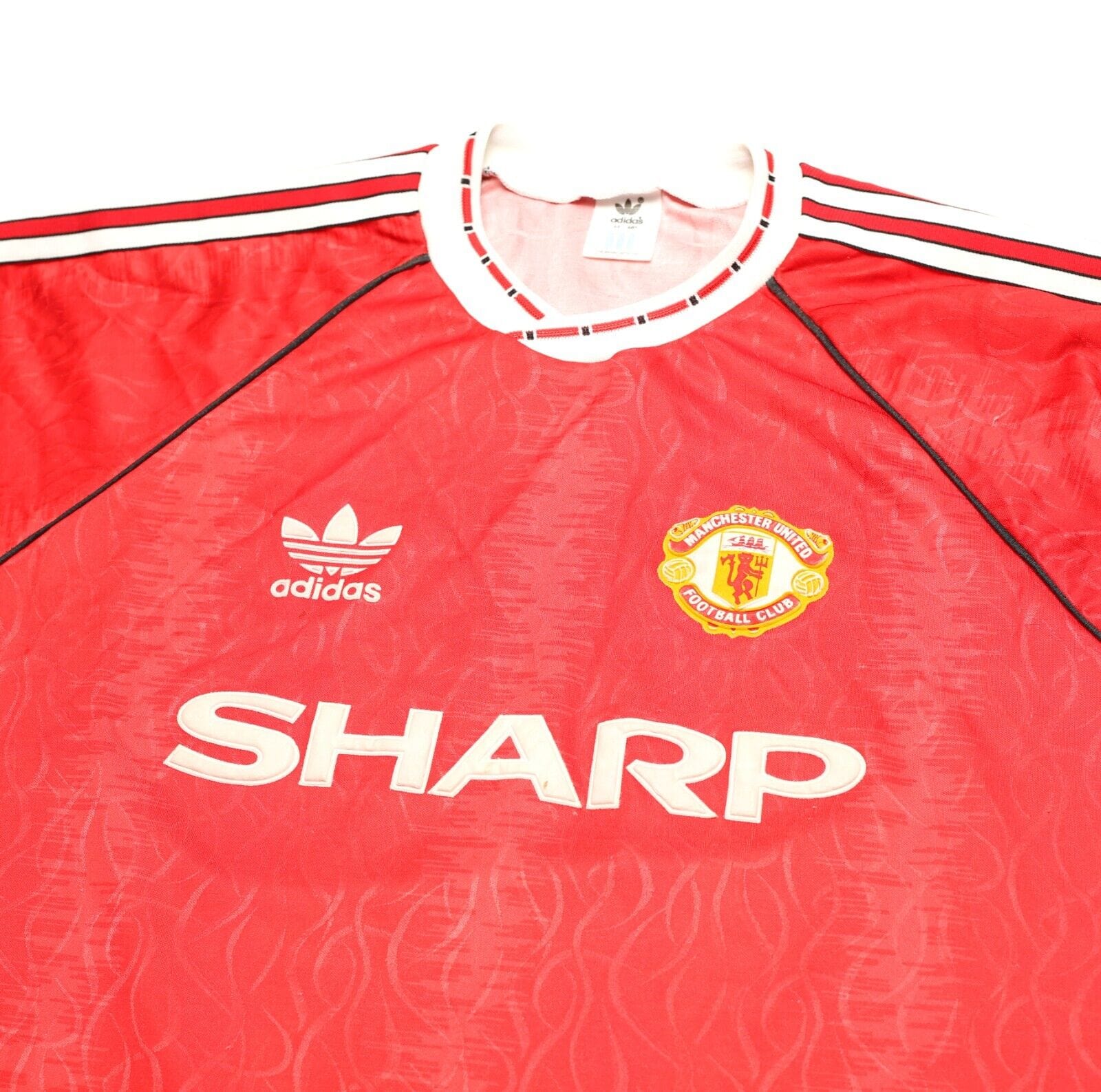 1990/92 MANCHESTER UNITED Vintage adidas Home Football Shirt (L) 44/46
