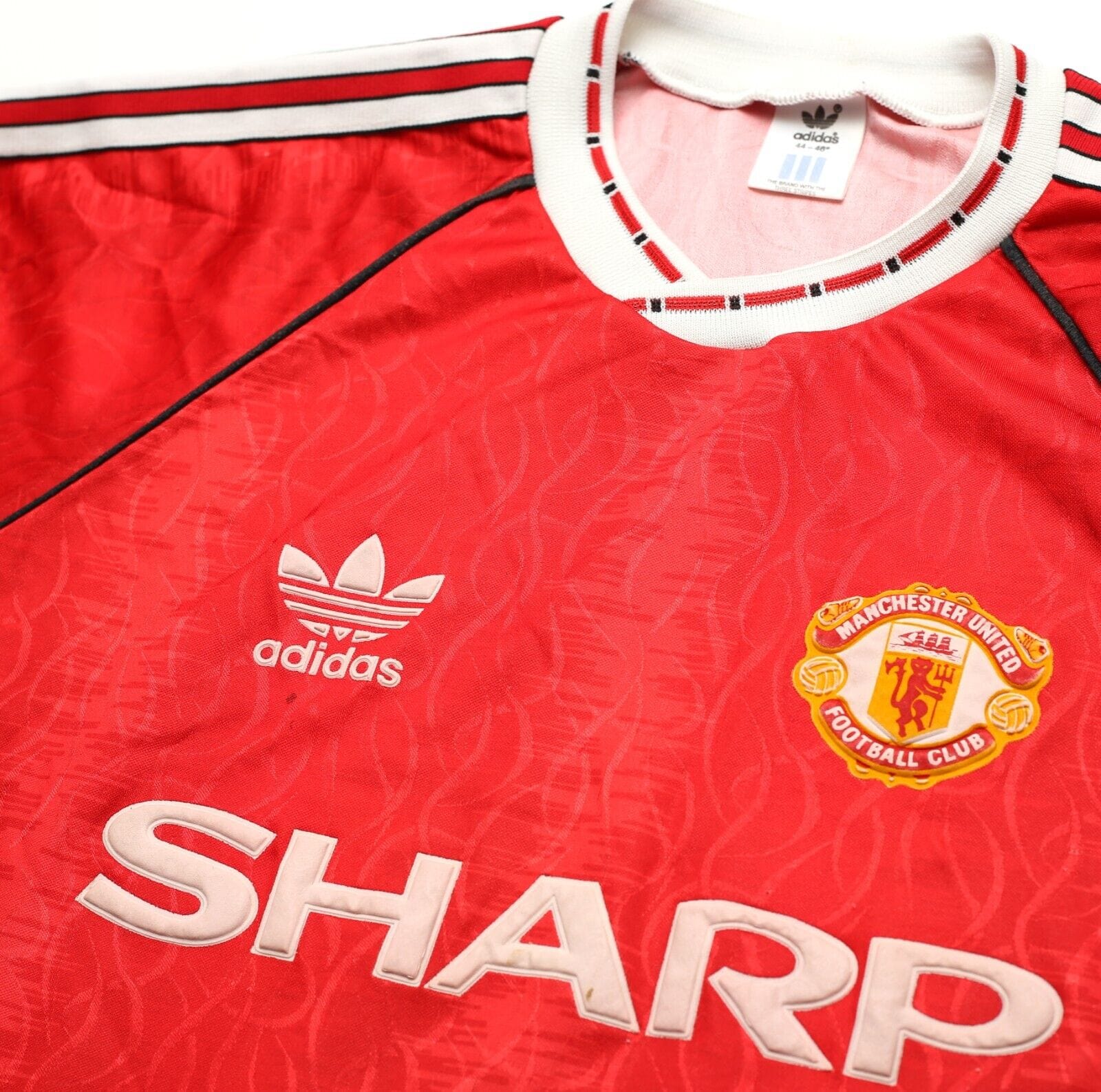 1990/92 MANCHESTER UNITED Vintage adidas Home Football Shirt (L) 44/46
