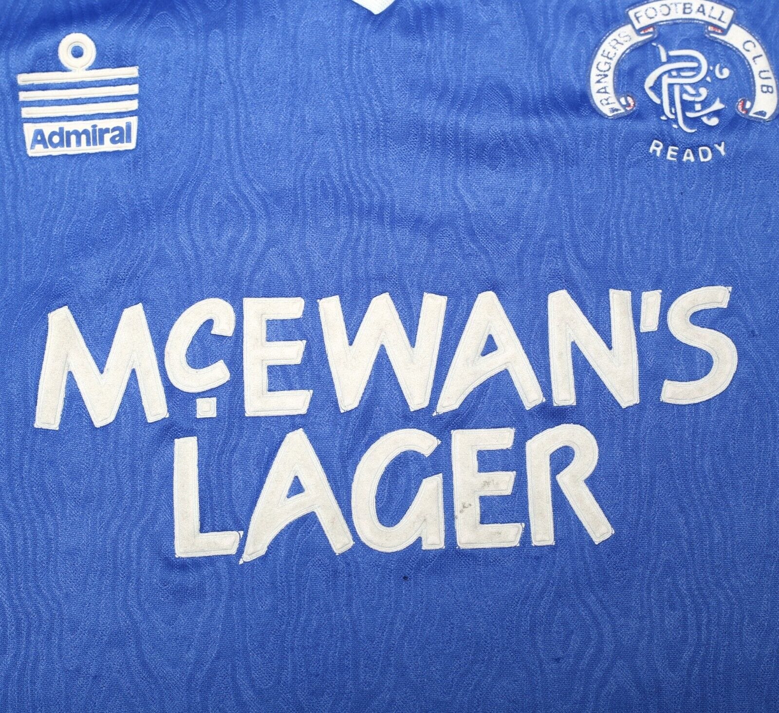 1990/92 RANGERS Vintage Admiral Home Football Shirt Jersey (L)