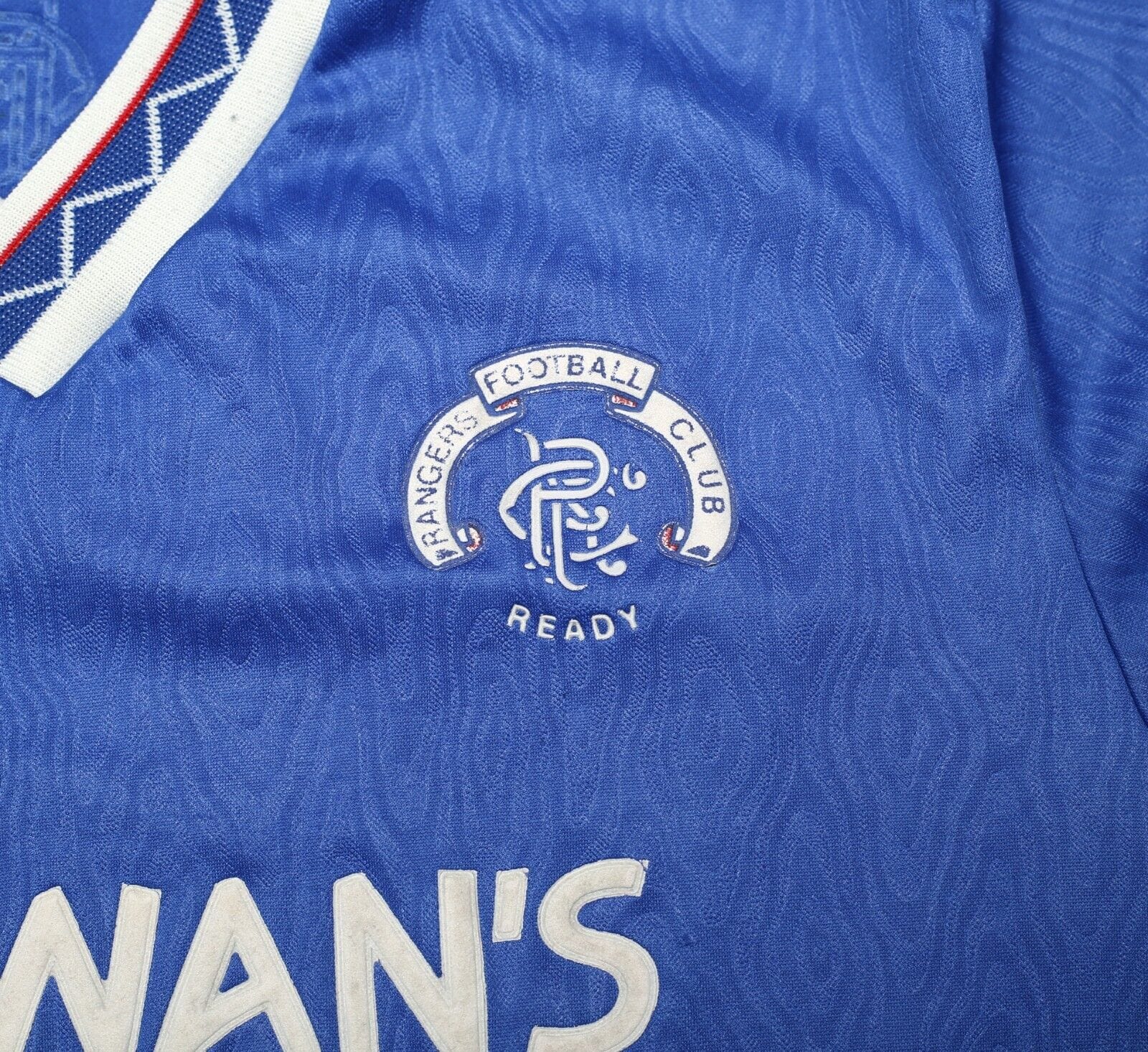 1990/92 RANGERS Vintage Admiral Home Football Shirt Jersey (L)