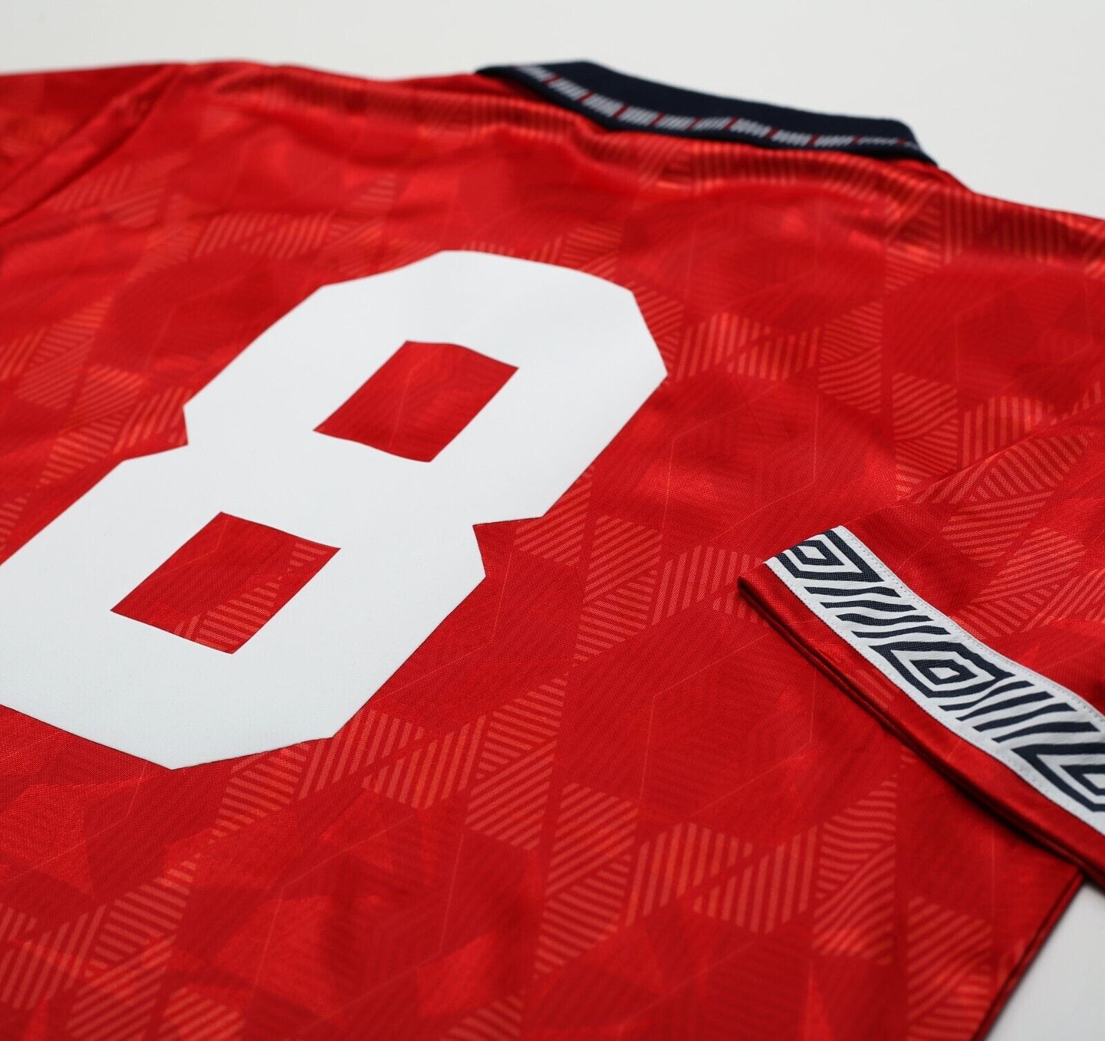 1990/93 WRIGHT #8 England Retro Umbro Away Football Shirt (M) San Marino