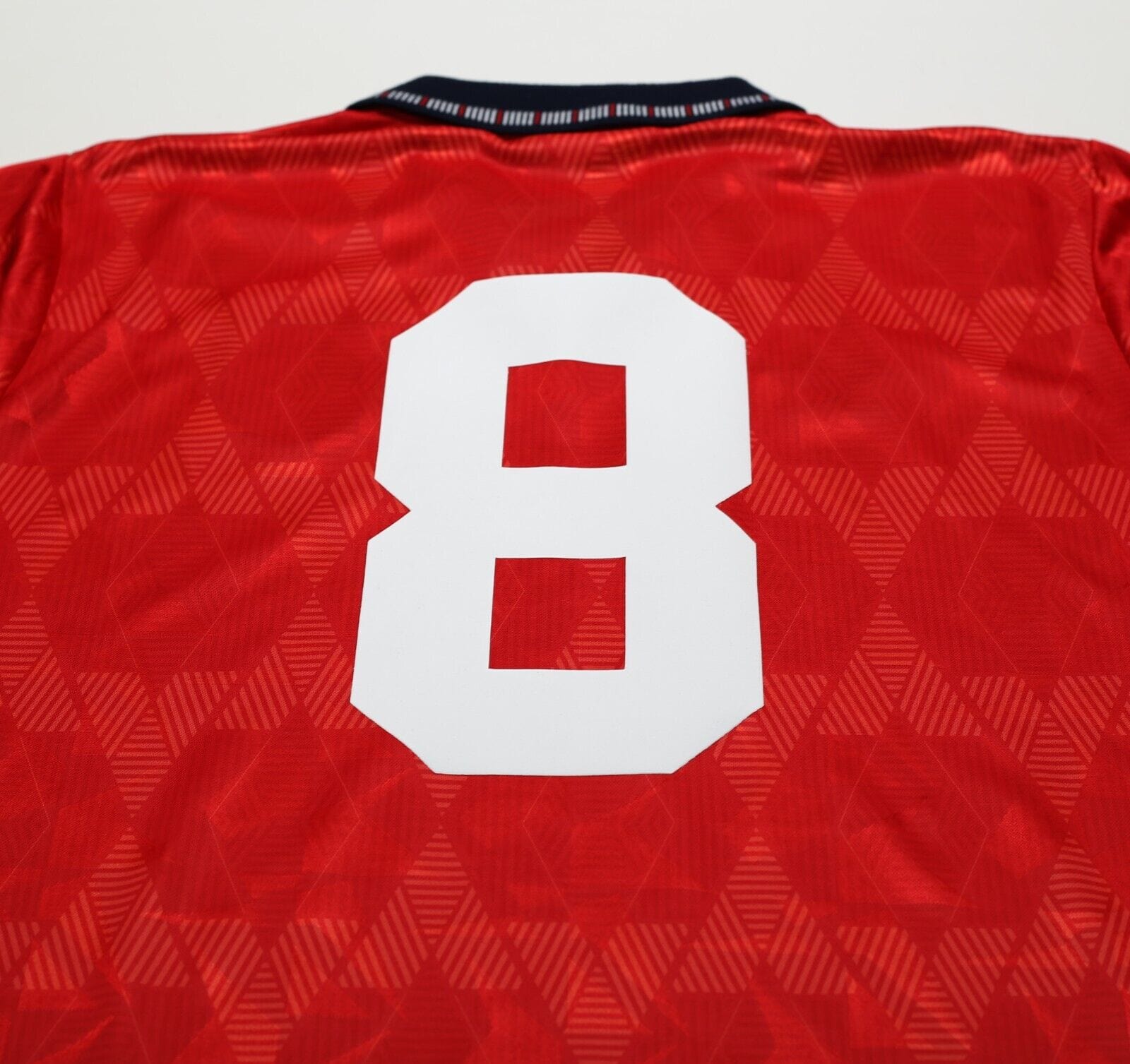 1990/93 WRIGHT #8 England Retro Umbro Away Football Shirt (M) San Marino