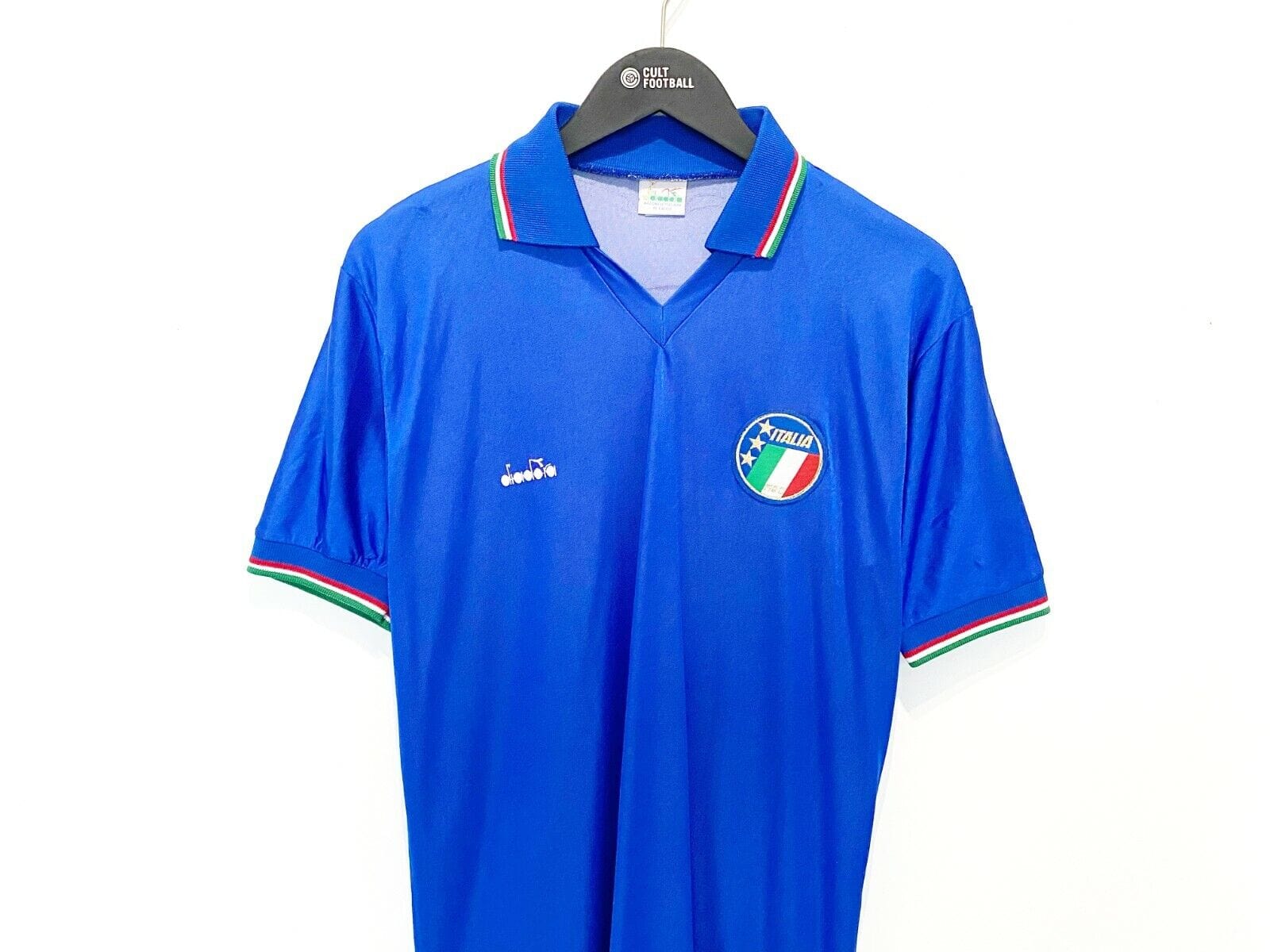 1990 MALDINI #7 Italy Vintage Diadora Home Football Shirt Italia 90 (M) AC Milan