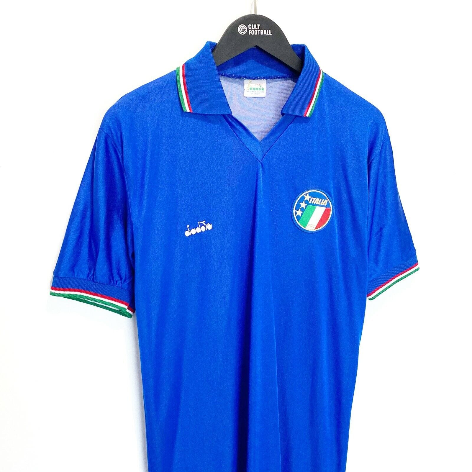 1990 MALDINI #7 Italy Vintage Diadora Home Football Shirt Italia 90 (M) AC Milan