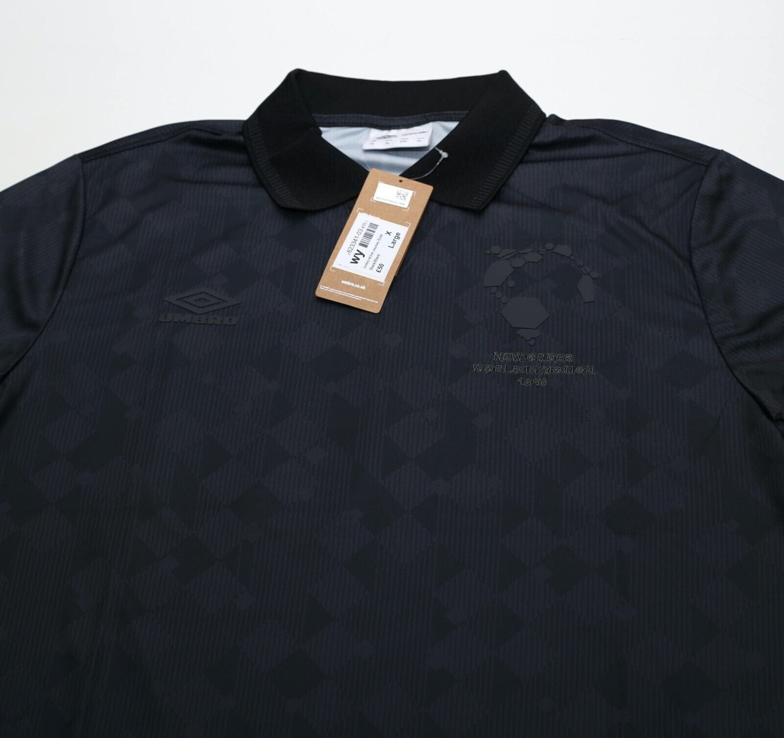 1990 NEW ORDER x UMBRO Retro Blackout Football Shirt (XL) Italia 90 BNWT England