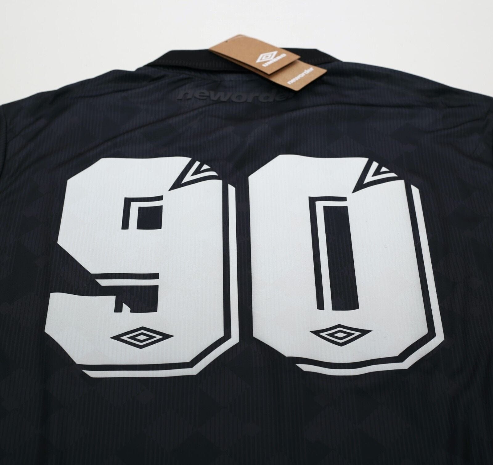 1990 NEW ORDER x UMBRO Retro Blackout Football Shirt (XL) Italia 90 BNWT England