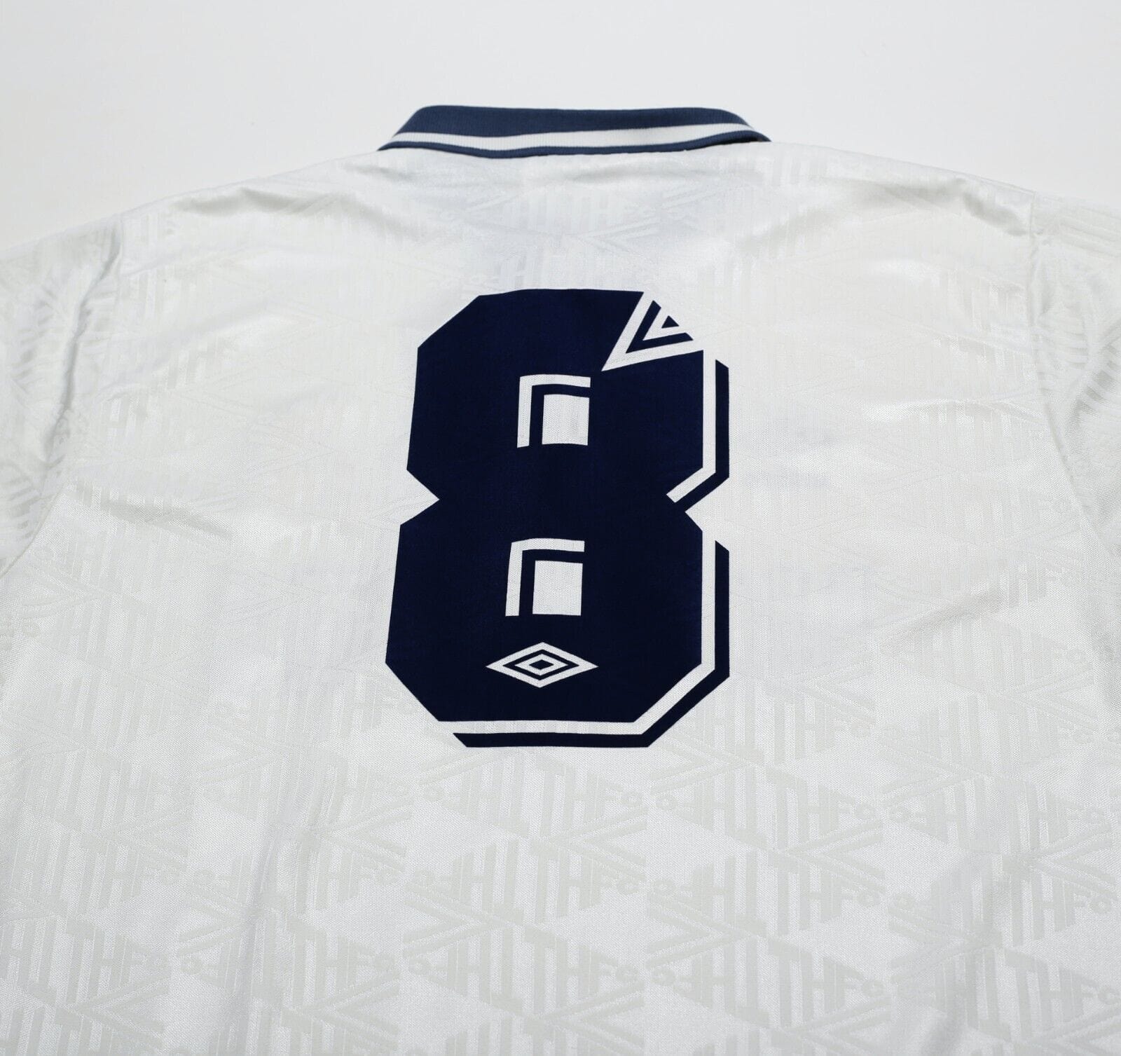 1991/92 GASCOIGNE #8 Tottenham Hotspur Vintage Umbro Home Football Shirt (L)