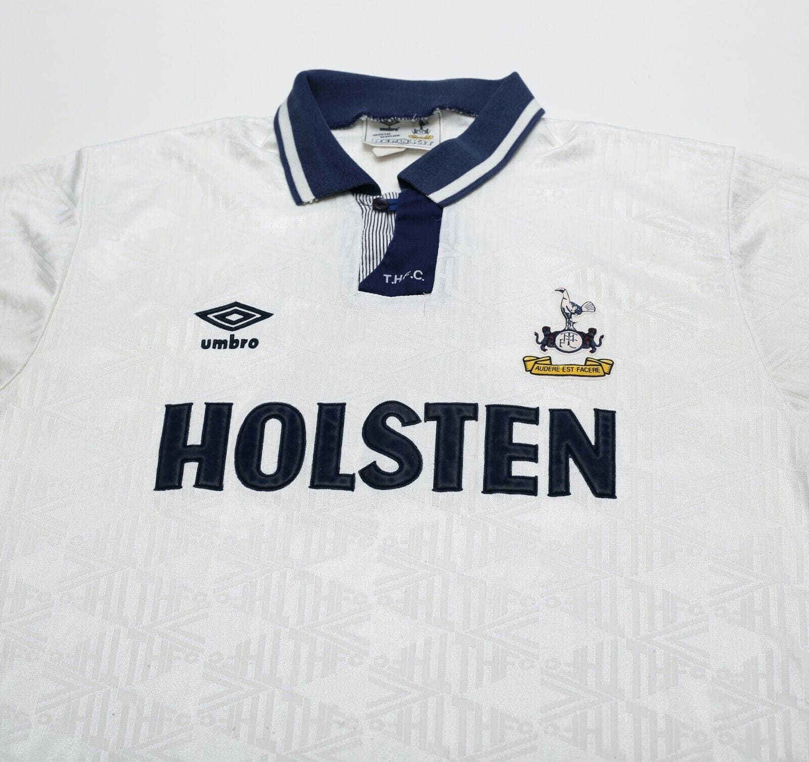 1991/92 GASCOIGNE #8 Tottenham Hotspur Vintage Umbro Home Football Shirt (L)