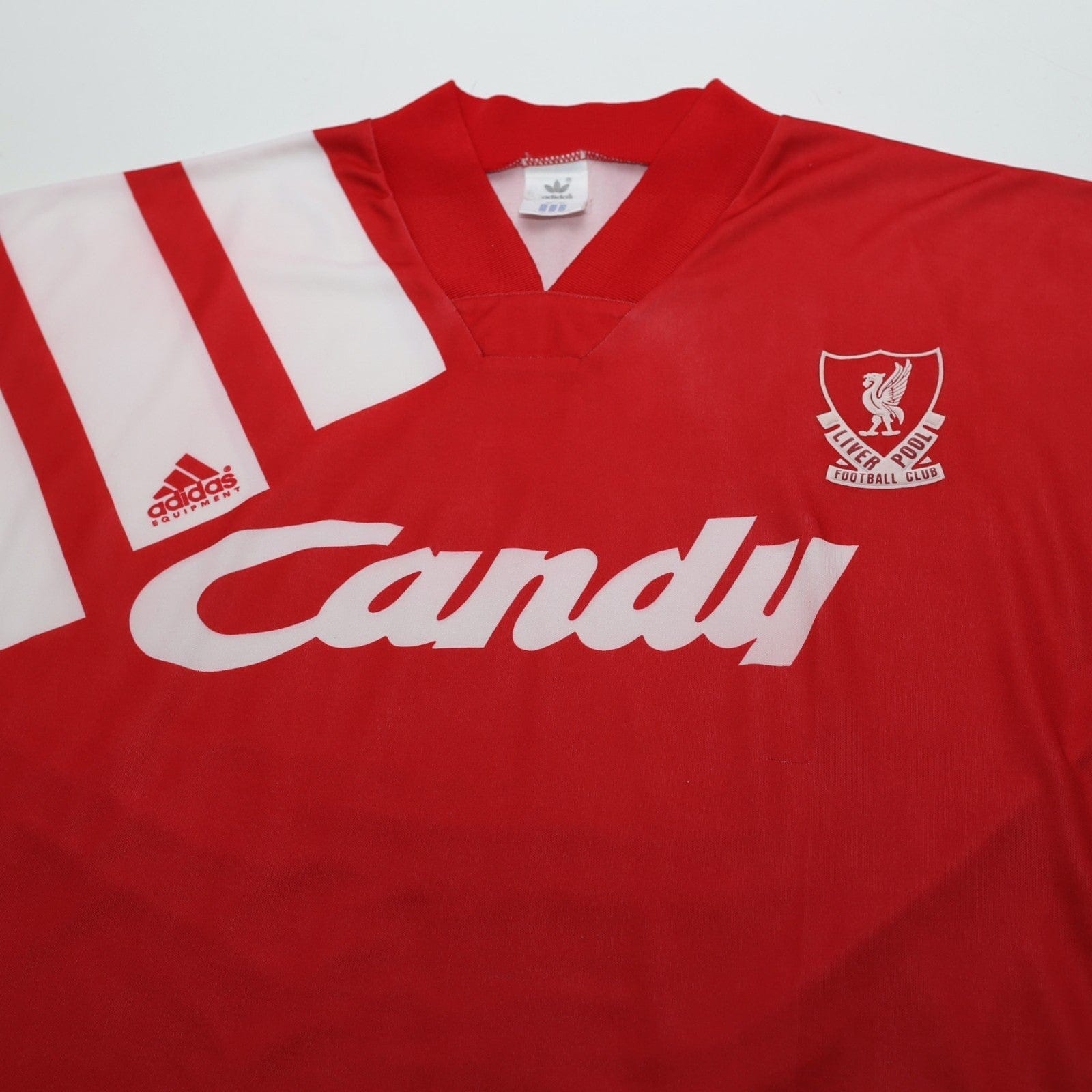 1991/92 Liverpool Vintage adidas Equipment Home Football Shirt 38/40 (M) CANDY