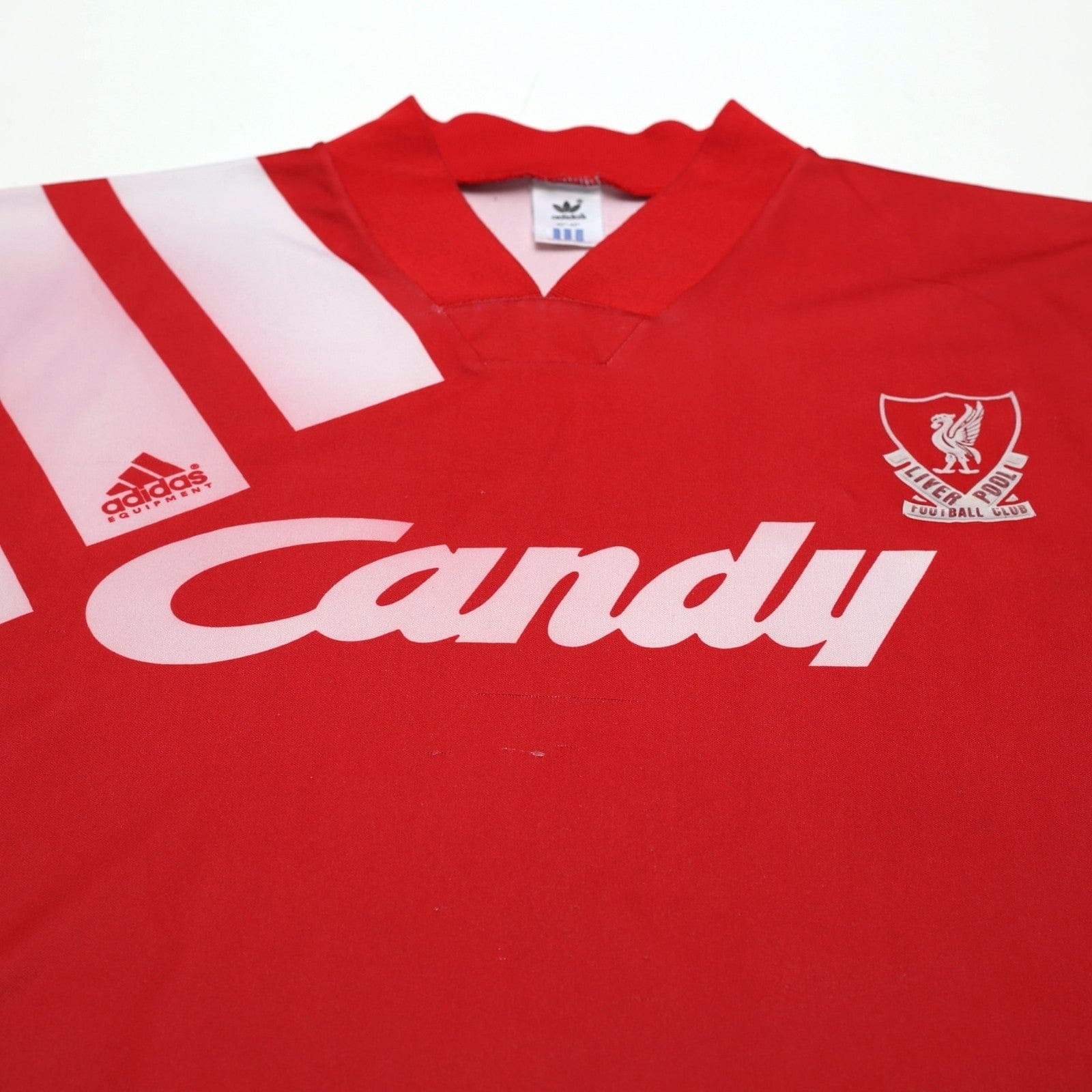 1991/92 Liverpool Vintage adidas Equipment Home Football Shirt 40/42 (L) CANDY