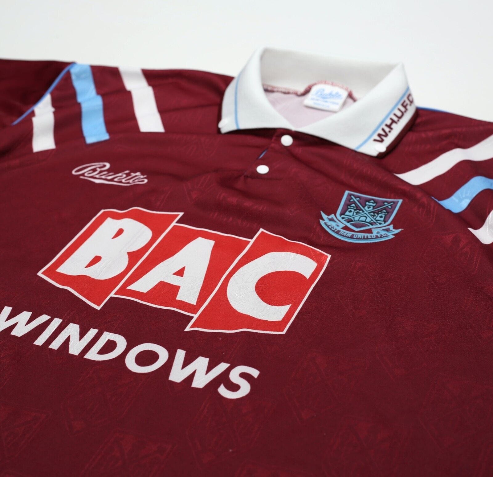 1991/92 WEST HAM UNITED Vintage Bukta Home Football Shirt (L) 42/44